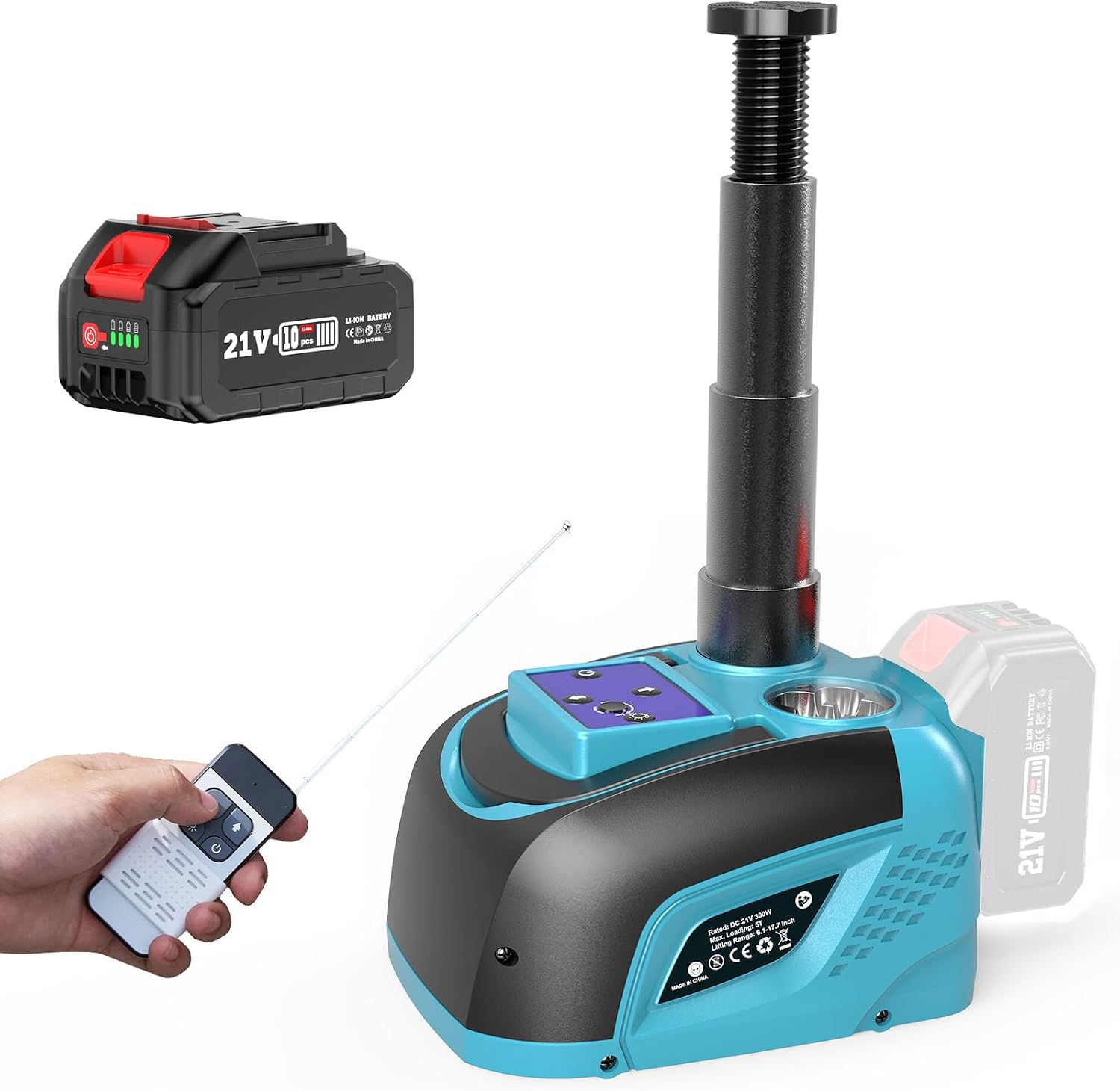 Seesii Cric elettrico 5T con batteria 21 V, 4,0 Ah 🛠