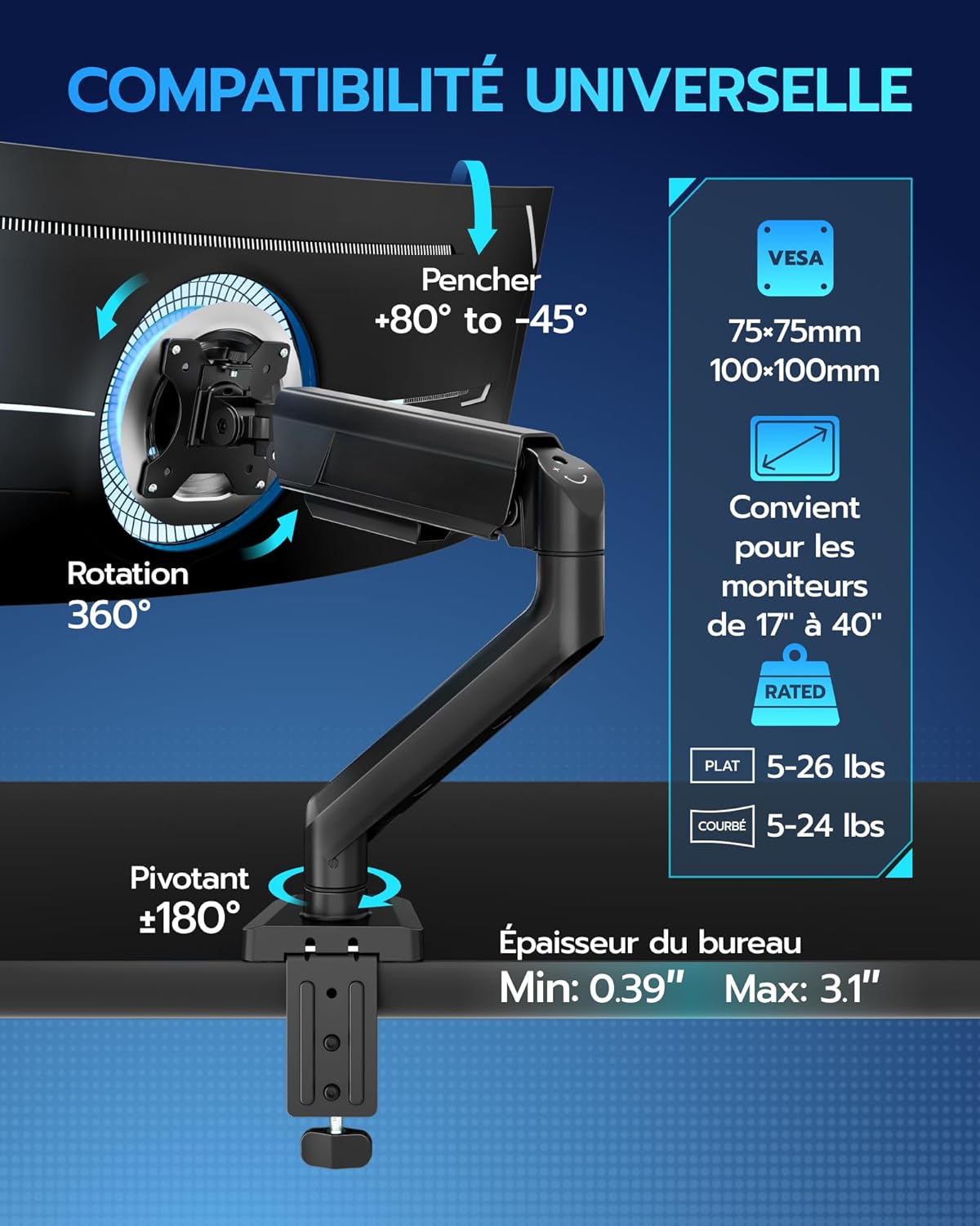 Thumbnail 6 de ARES WING Support moniteur 17–40" 📺