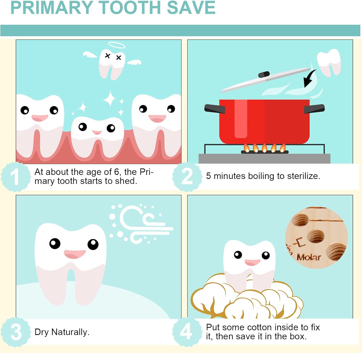 Thumbnail 2 de Aolso Wooden Tooth Keepsake Box – Baby Teeth Storage for Girls (Boys Available)