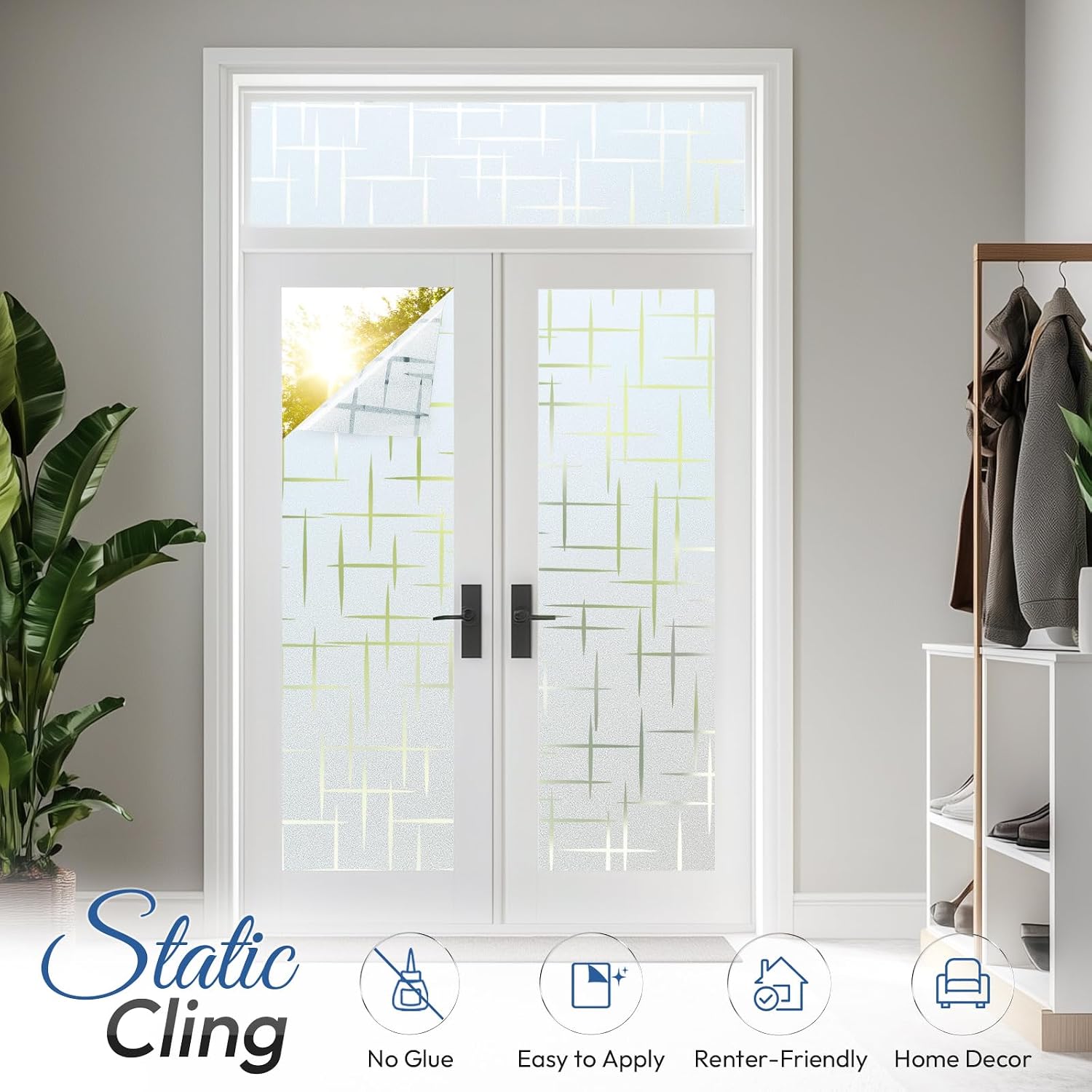 Thumbnail 4 de rabbitgoo A069 Frosted Window Film, 60 x 400 cm, Static Cling and UV Blocking