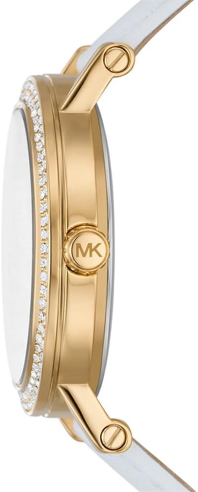 Thumbnail 2 de Michael Kors Corey Montre Femme – Quartz à 3 aiguilles, bracelet acier inoxydable ou cuir blanc