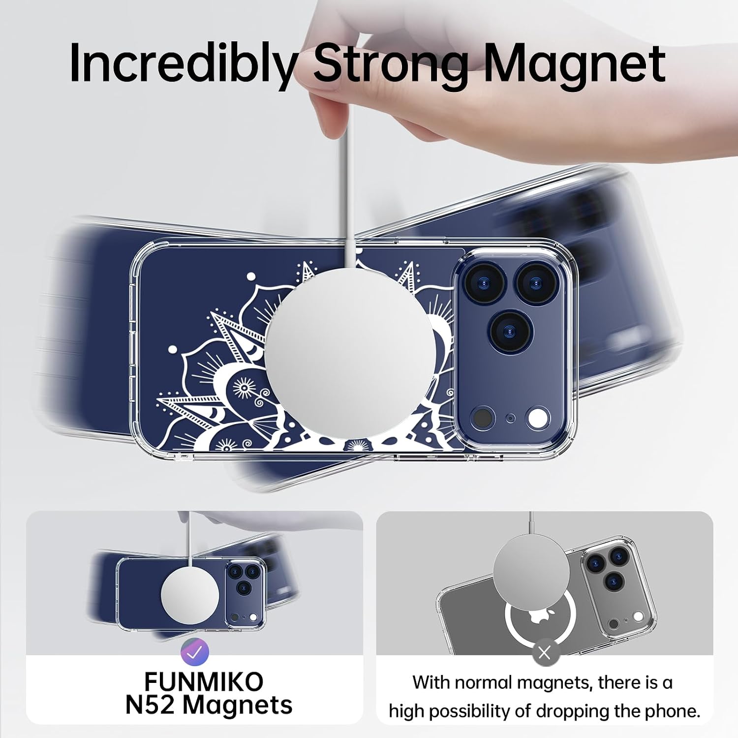 Detalle de LUHOURI iPhone case, clear acrylic