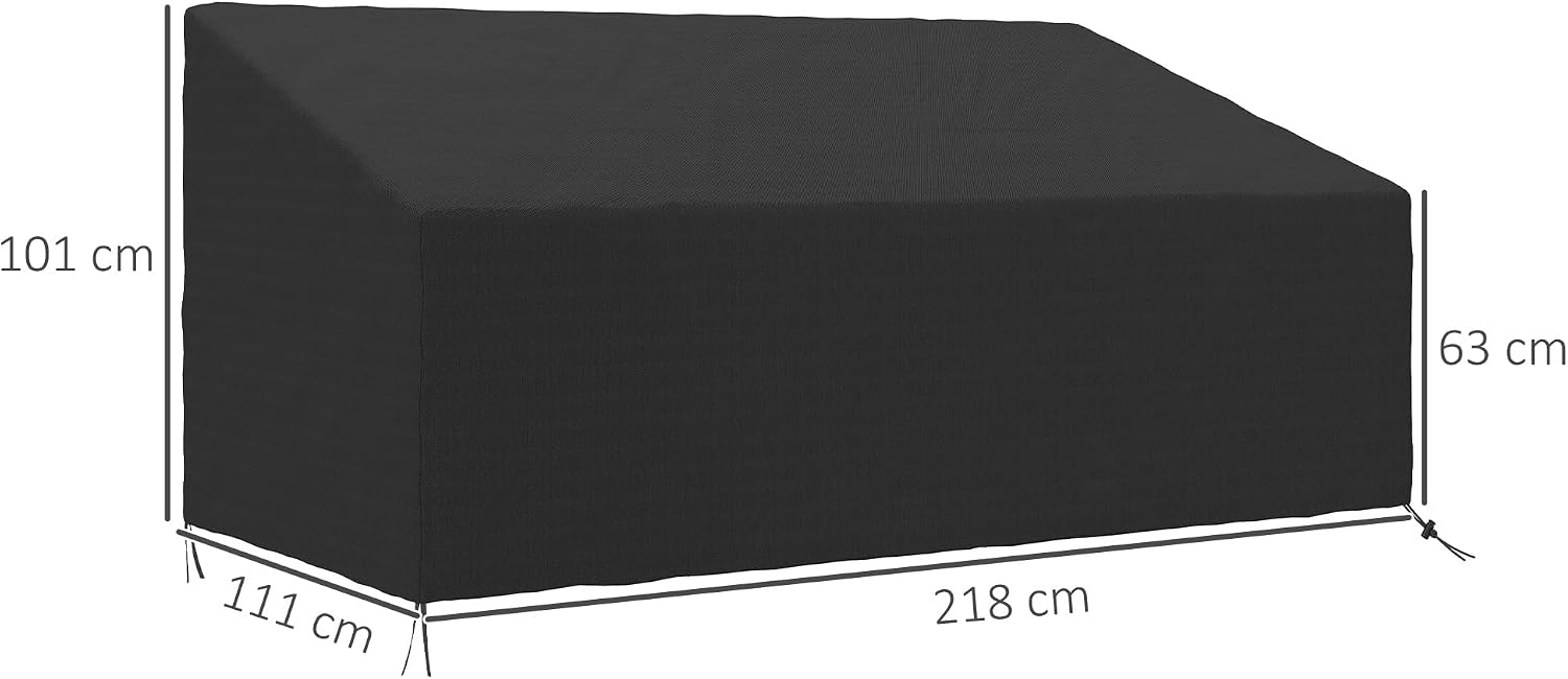 Thumbnail 6 de Outsunny 84B-237V00BK 3-Seater Sofa Cover, 600D Oxford Cloth, Waterproof