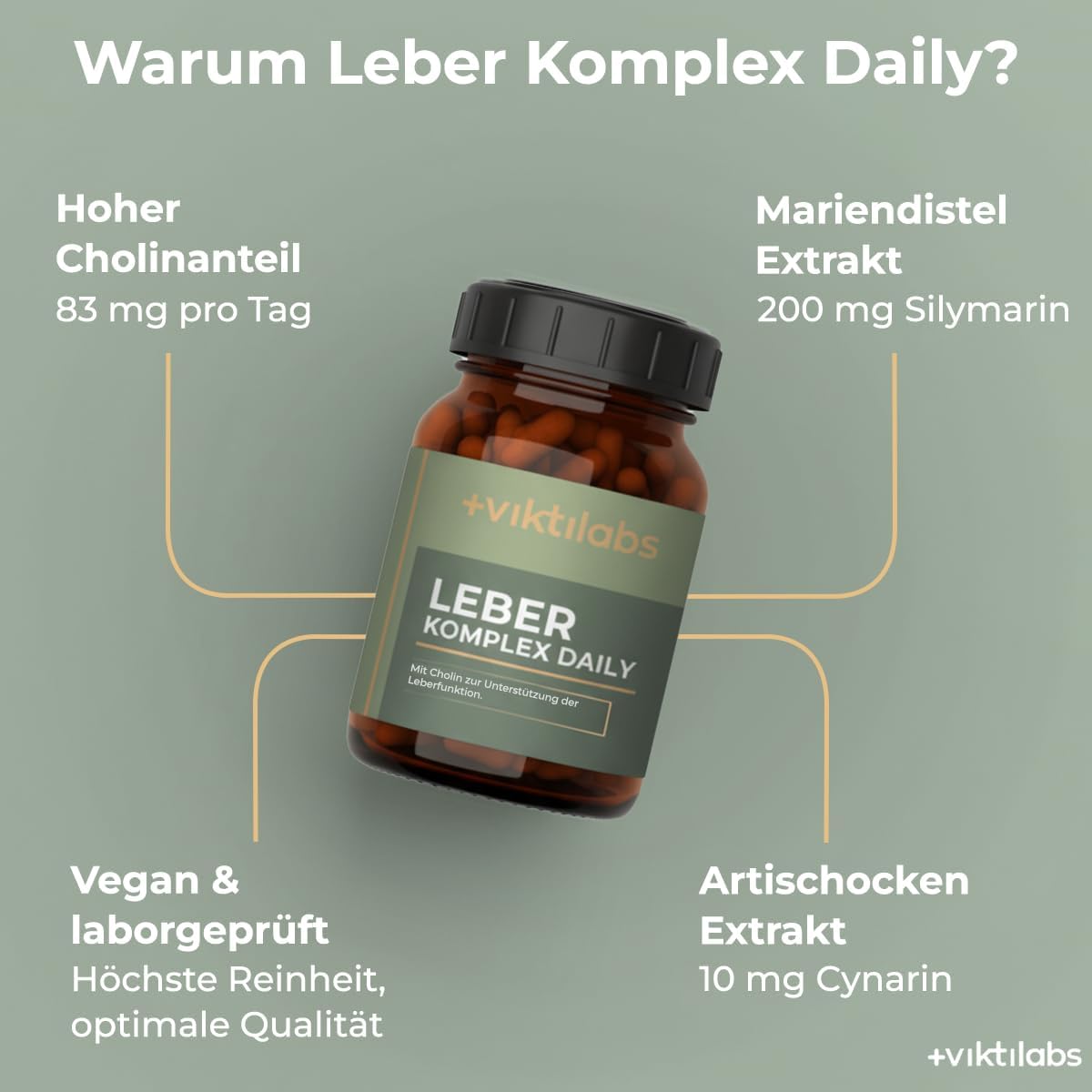 Thumbnail 4 de Viktilabs Leber Komplex Daily 83 mg Cholin 💊