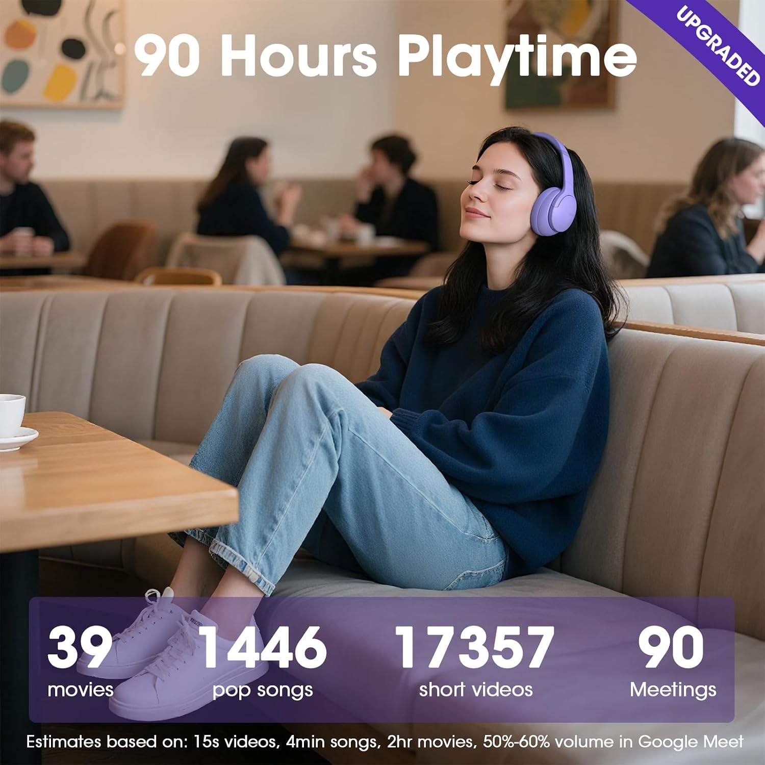 Detalle 2 de DOQAUS Over-Ear Bluetooth Headphones 90-Hour Playtime