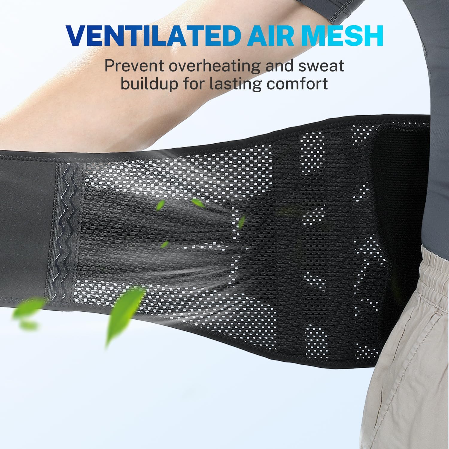 Detalle de Fitomo Fascia Lombare Supporto Schiena 3D con cuscino in memory foam e stecche in fibra di carbonio