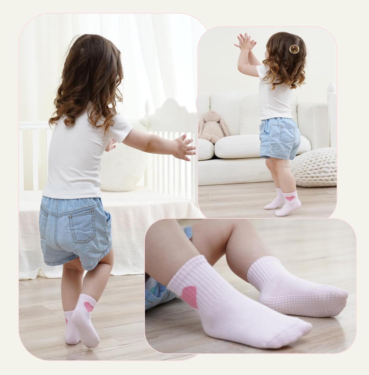 Detalle de Wamvp Toddler Grip Socks, 6-Pair Set