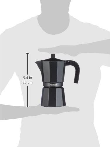 Thumbnail 1 de Monix Vitro Noir 9 Tazas: Cafetera Italiana de Aluminio para Vitrocerámica, Gas y Eléctrica (No Inducción)