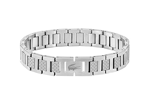 Detalle de Lacoste Gliederarmband METROPOLE aus Edelstahl – Petit-Piqué-Muster, 19 cm Innenumfang (2040117)