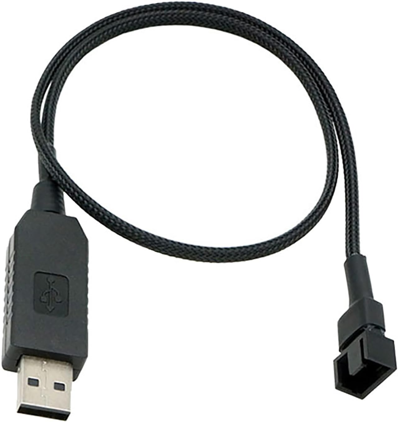 Detalle de YTgilo USB to 12V Boost Cable for Fans (Braided Sleeve, 24in)