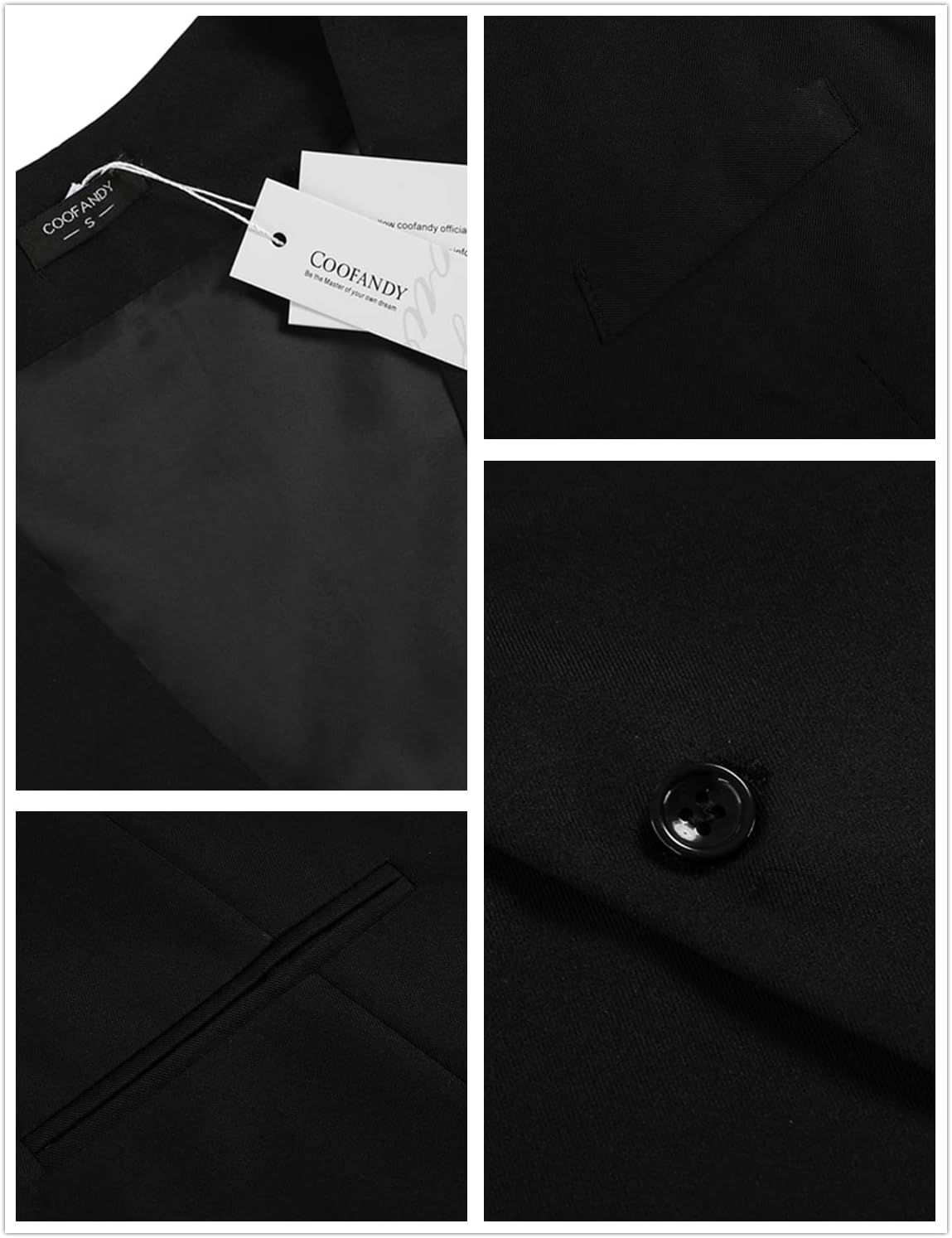 Detalle de COOFANDY Men's Casual Business Vest: Lightweight, Slim-Fit Waistcoat