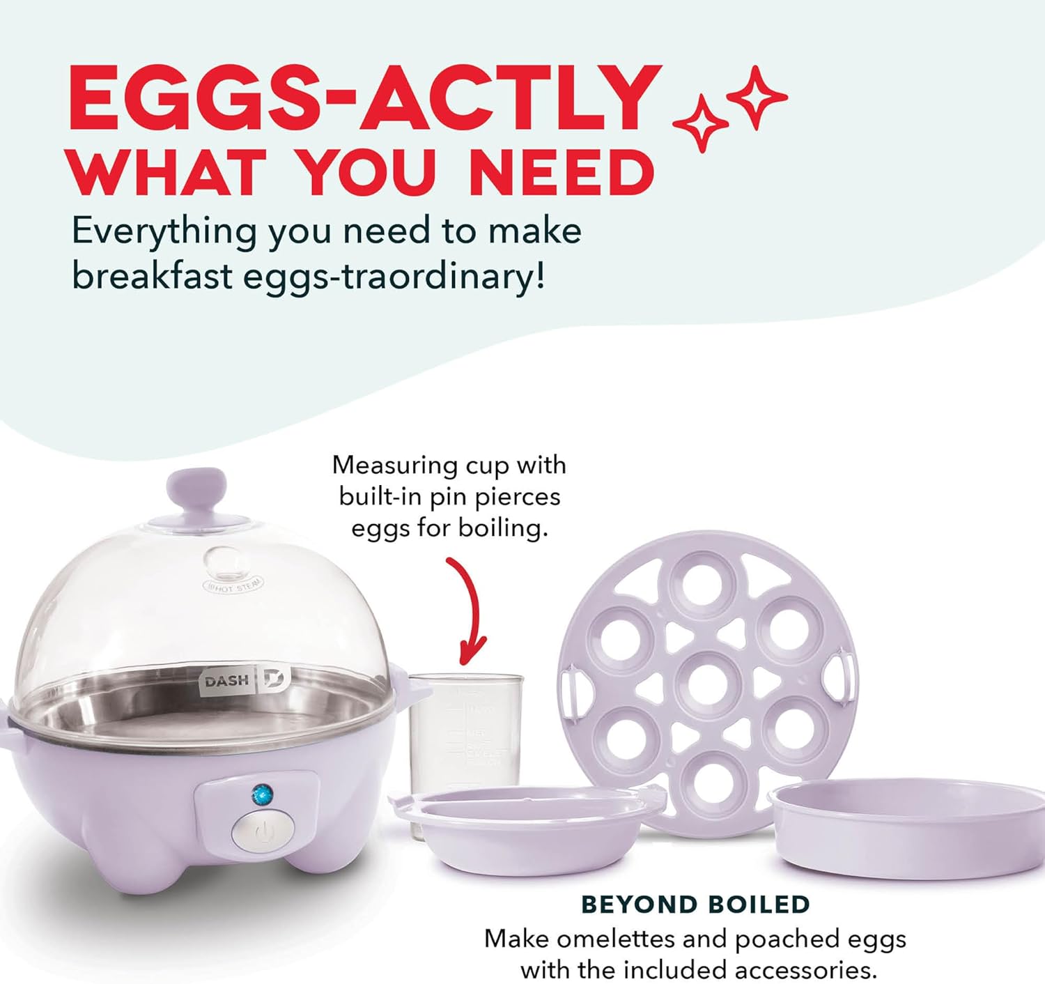 Thumbnail 3 de Dash Rapid Egg Cooker (Lavender) — Boiler, Poacher & Steamer for Up to 7 Eggs