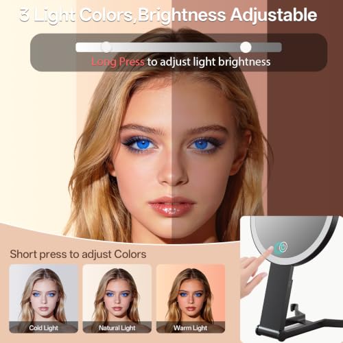 Detalle 2 de Junyaoxuan Double-Sided Magnifying Mirror 10x