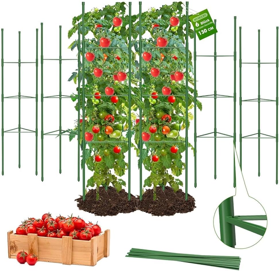 Detalle de MYMULIKE 6Pack Tomato Supports 130cm