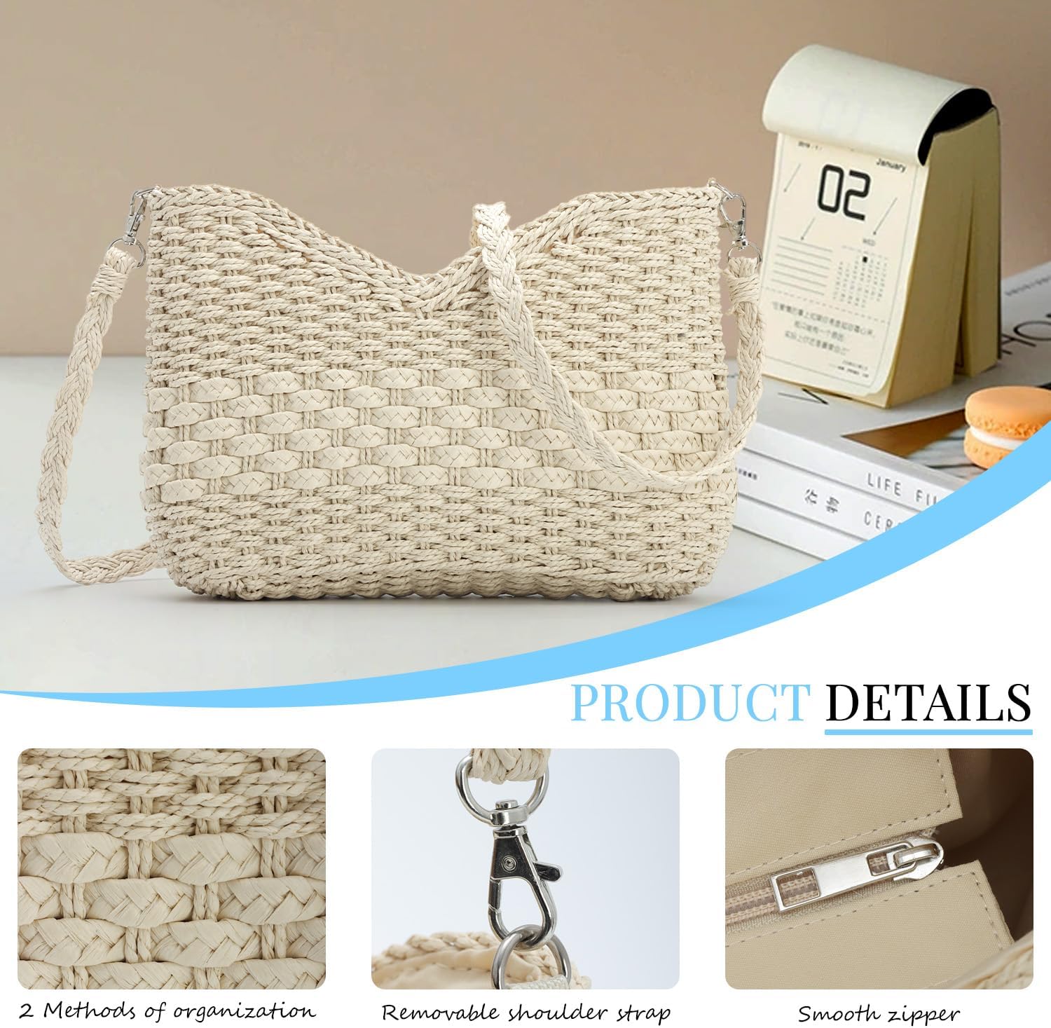 Thumbnail 6 de Freiesoldaten Handmade Straw Crossbody Pocketbook Bag