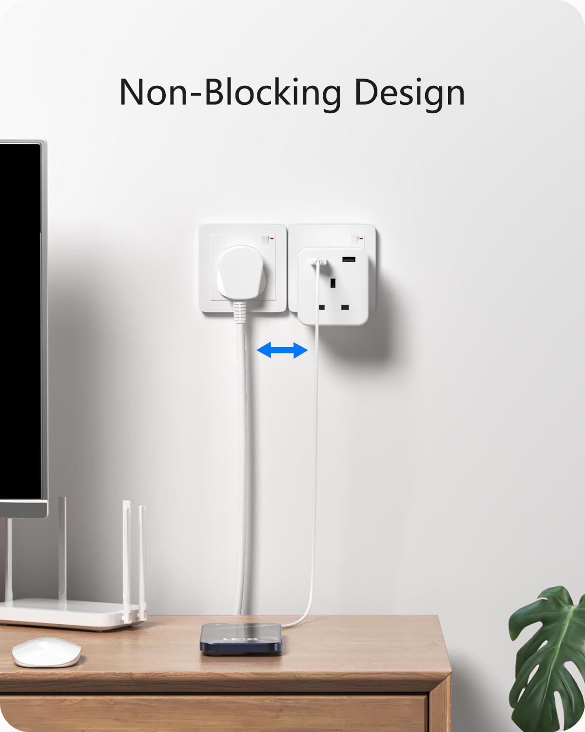 Thumbnail 3 de LENCENT Multi Plug Extension 3-way 13A USB cube 🔌