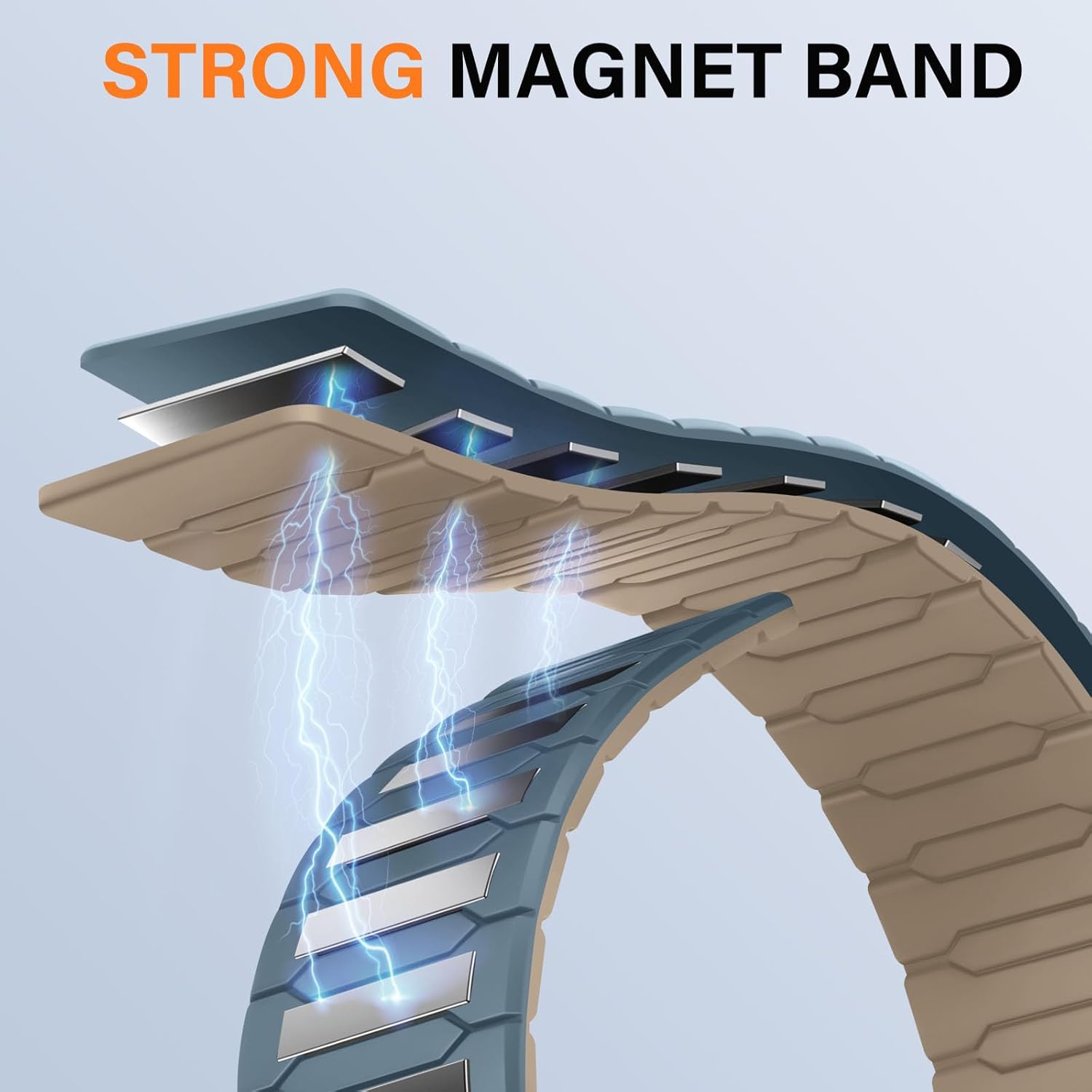 Thumbnail 3 de Sixmoat Magnetic Band for Apple Watch – Cloud Blue-Apricot (42–49mm)