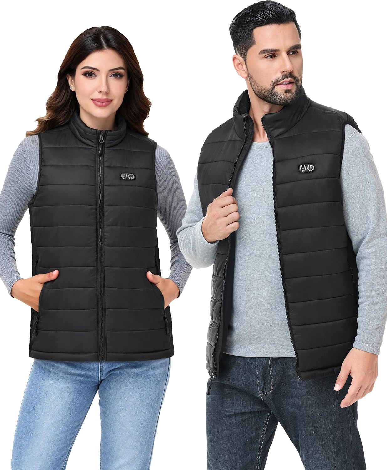 Detalle 2 de LEYKEURA Men's Heated Vest with 9 Heating Zones and 16,000mAh Battery