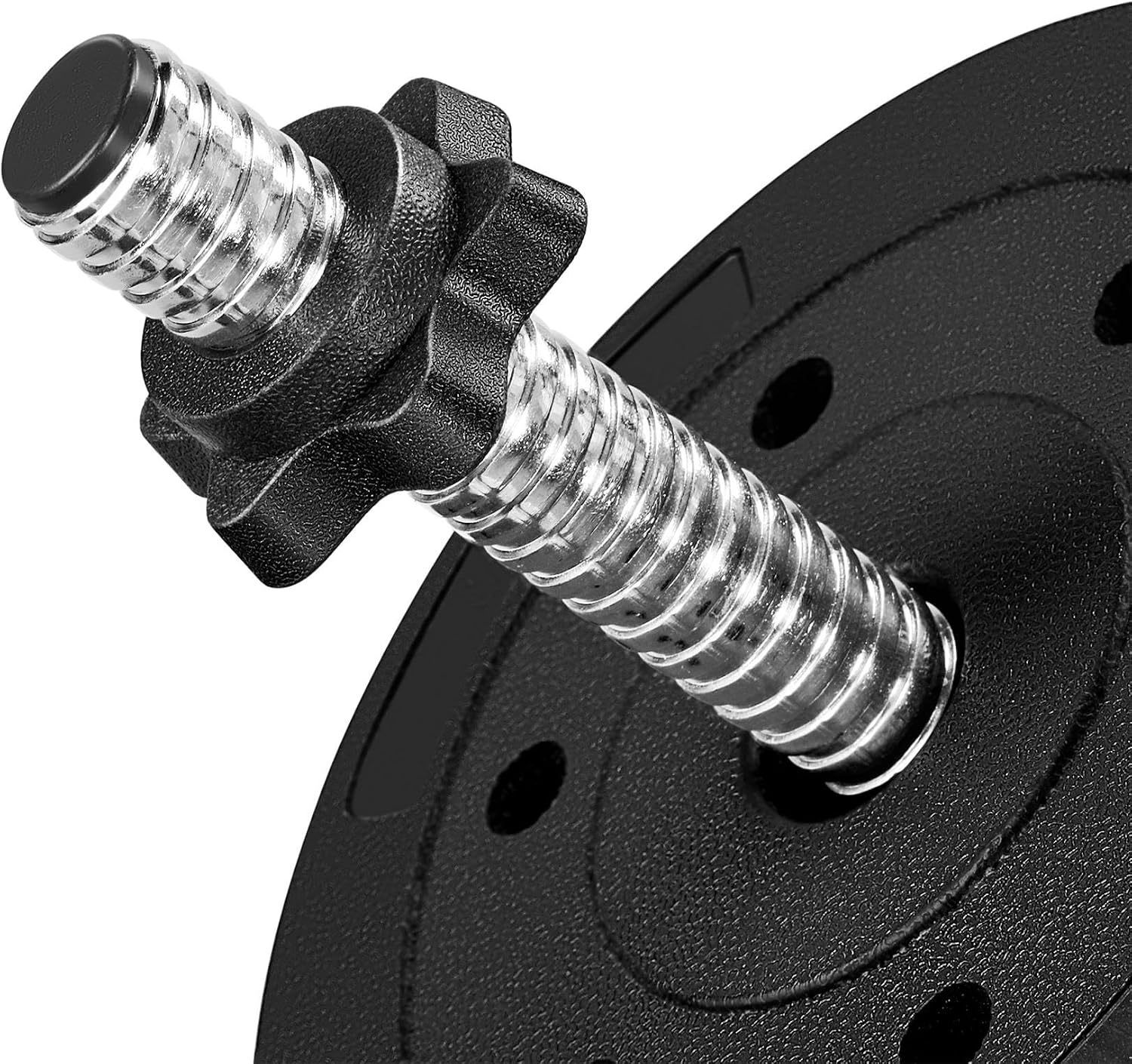 Detalle de Yaheetech set di 2 manubri regolabili con piastre (15 kg) e diversi pesi, nero