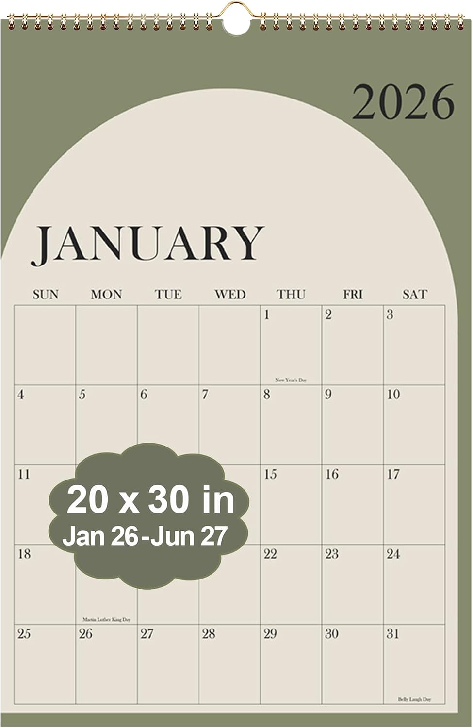 Detalle 2 de Calendar 2026โ2027 Wall Calendar 12" x 14.5" ๐