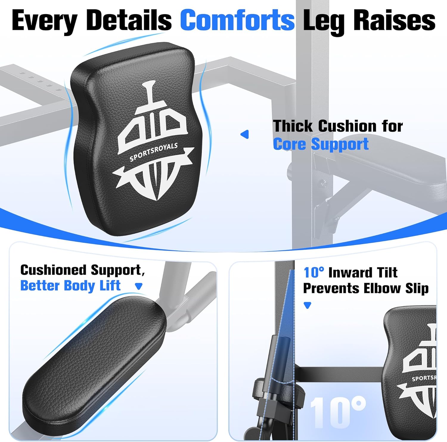 Thumbnail 6 de Sportsroyals Power Tower Pull Up Bar Station (450LBS) – Pull-ups, dips and more for a home gym