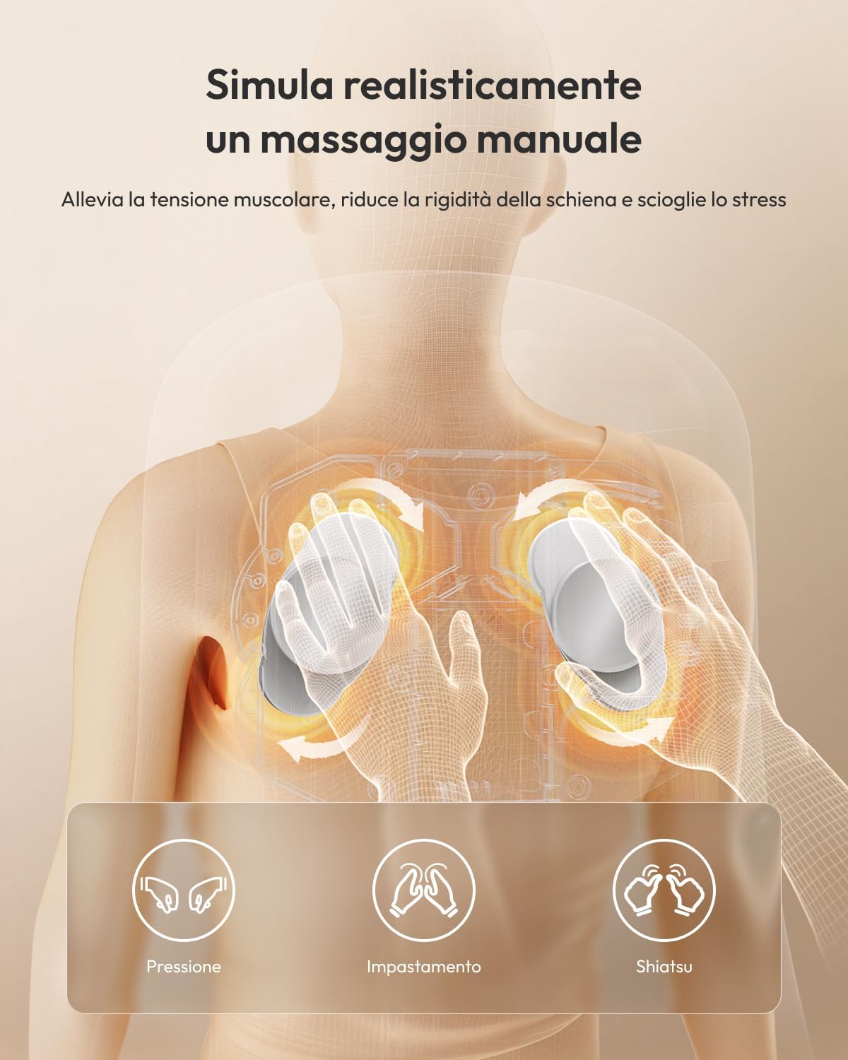 Thumbnail 4 de Nevvue Massaggiatore Schiena con Calore e Vibrazione: sedia massaggiante per relax a casa
