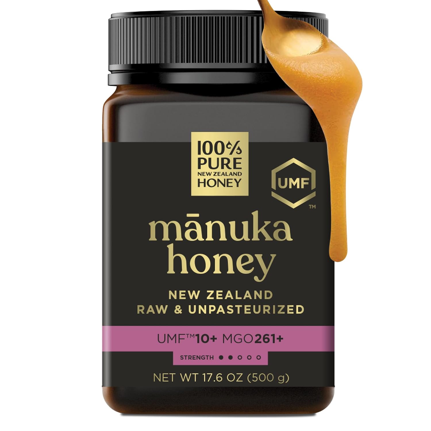 Detalle de 100% Pure New Zealand Honey Manuka Honey UMF 10+, MGO 261+, 17.6 oz