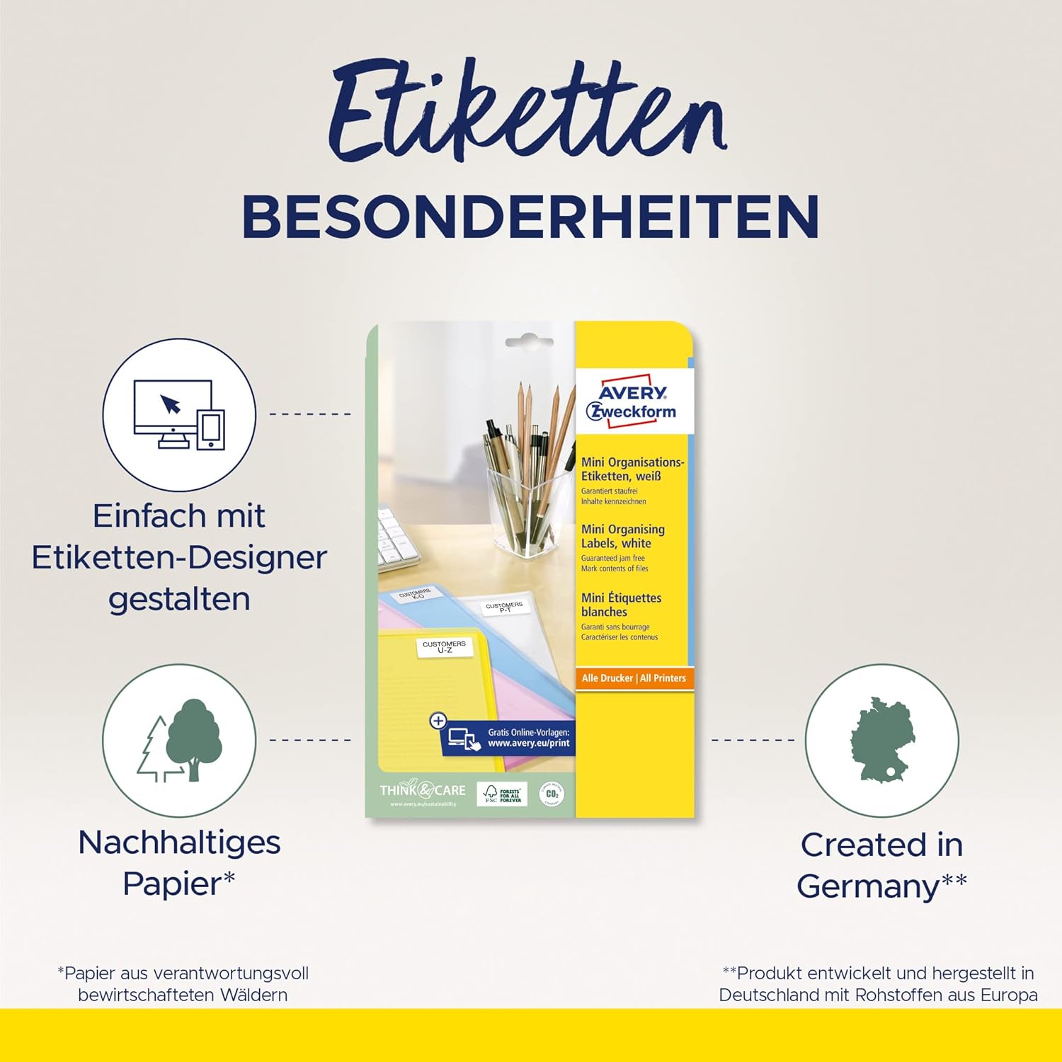 Detalle 2 de AVERY Zweckform L7632-25 Mini Organisationsetiketten 2000