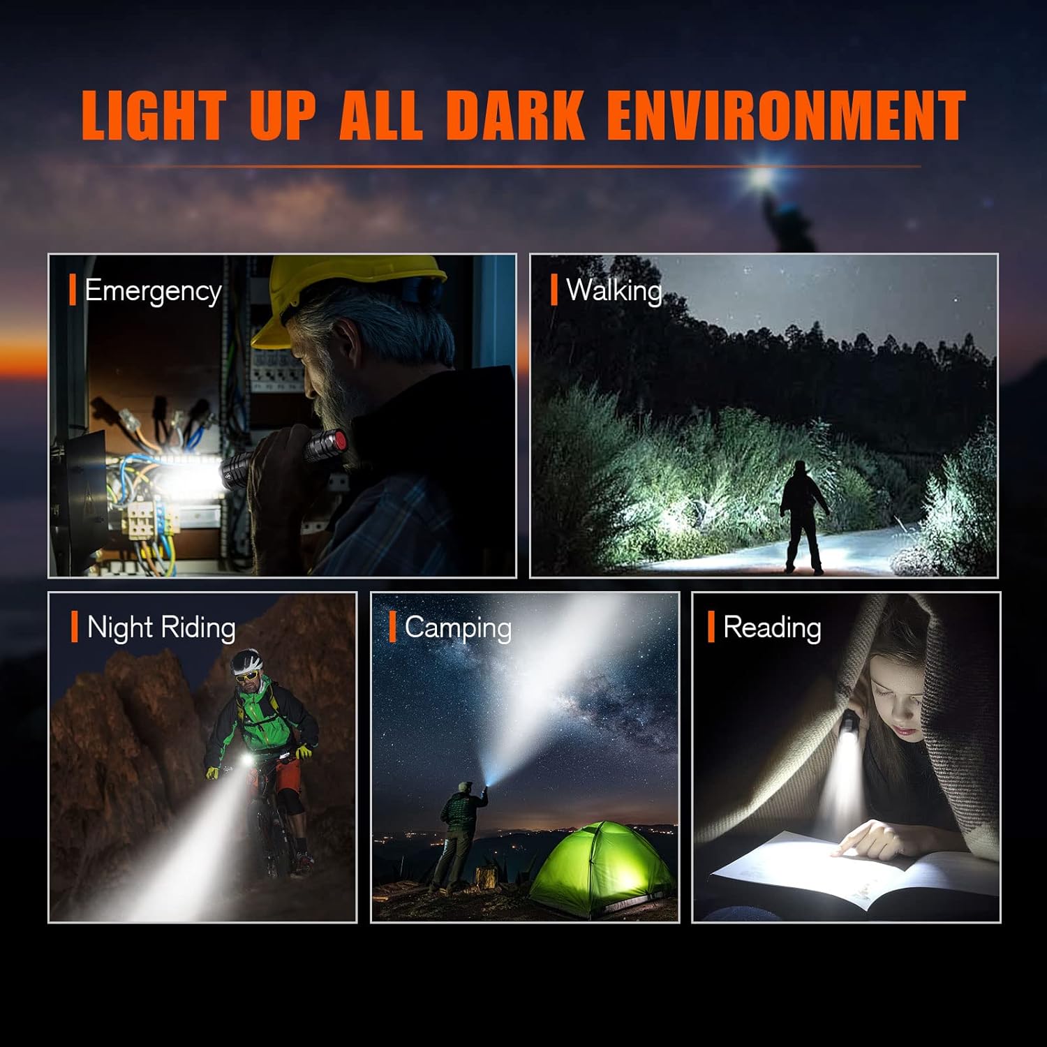 Thumbnail 6 de GEARLITE LED Taschenlampe Extrem Hell 2 Stück – 4000 Lumen, Aluminium, IP65, Zoom