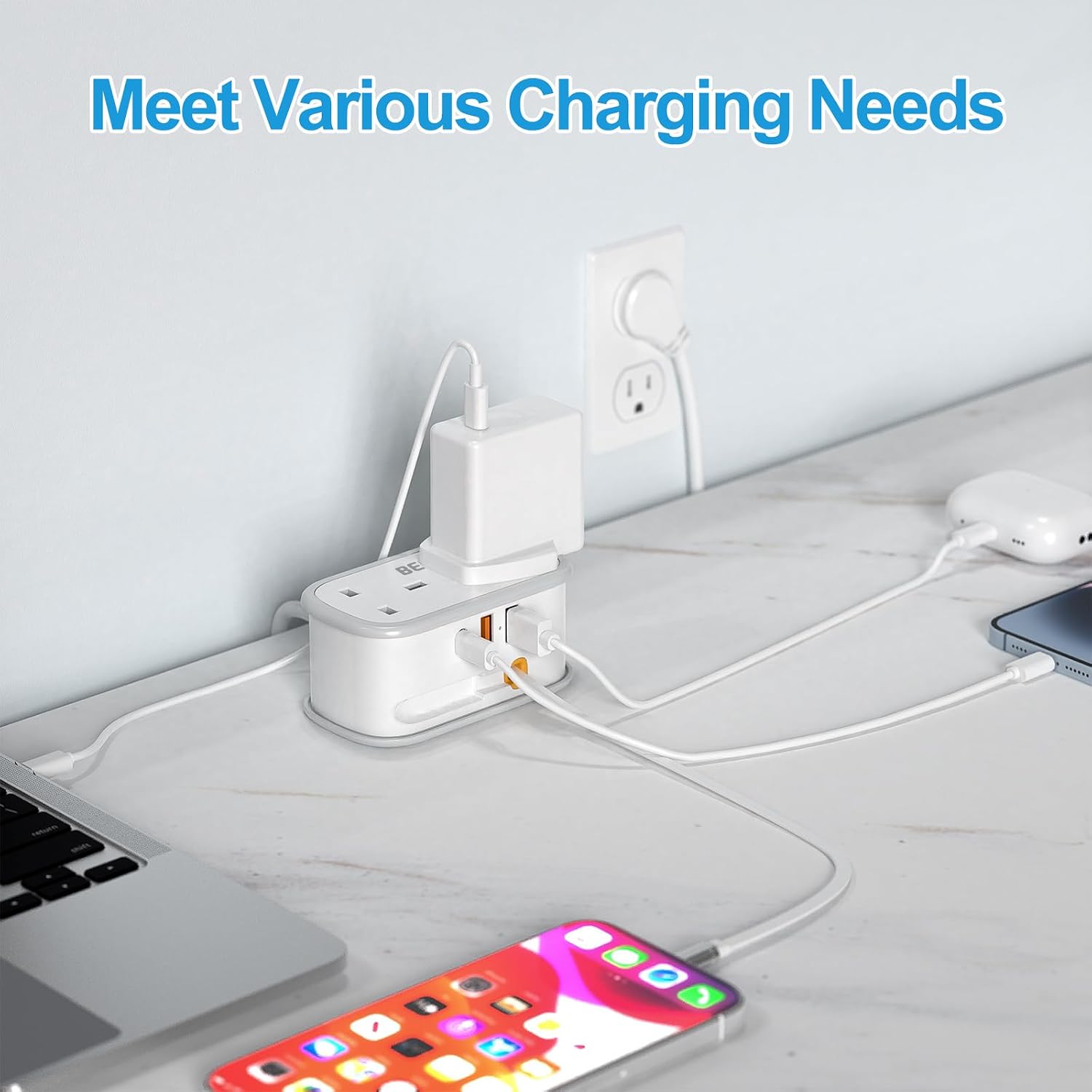 Detalle 2 de BEVA UK to US Plug Adapter 1.5m Cable 🔌