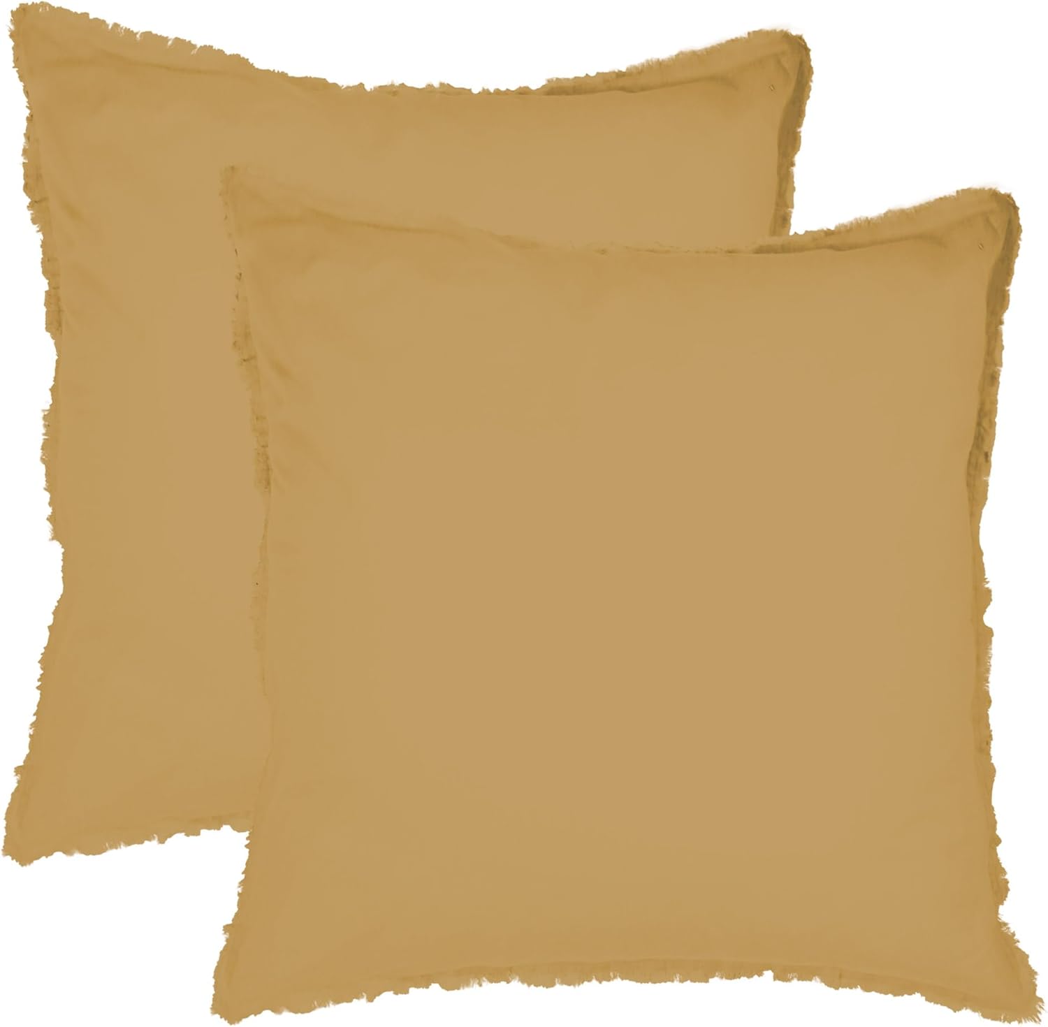 Thumbnail 2 de MATT & ROSE Parure de lit Coton Lavé Unie 2 personnes avec housse 240x220 et 2 taies à franges, miel