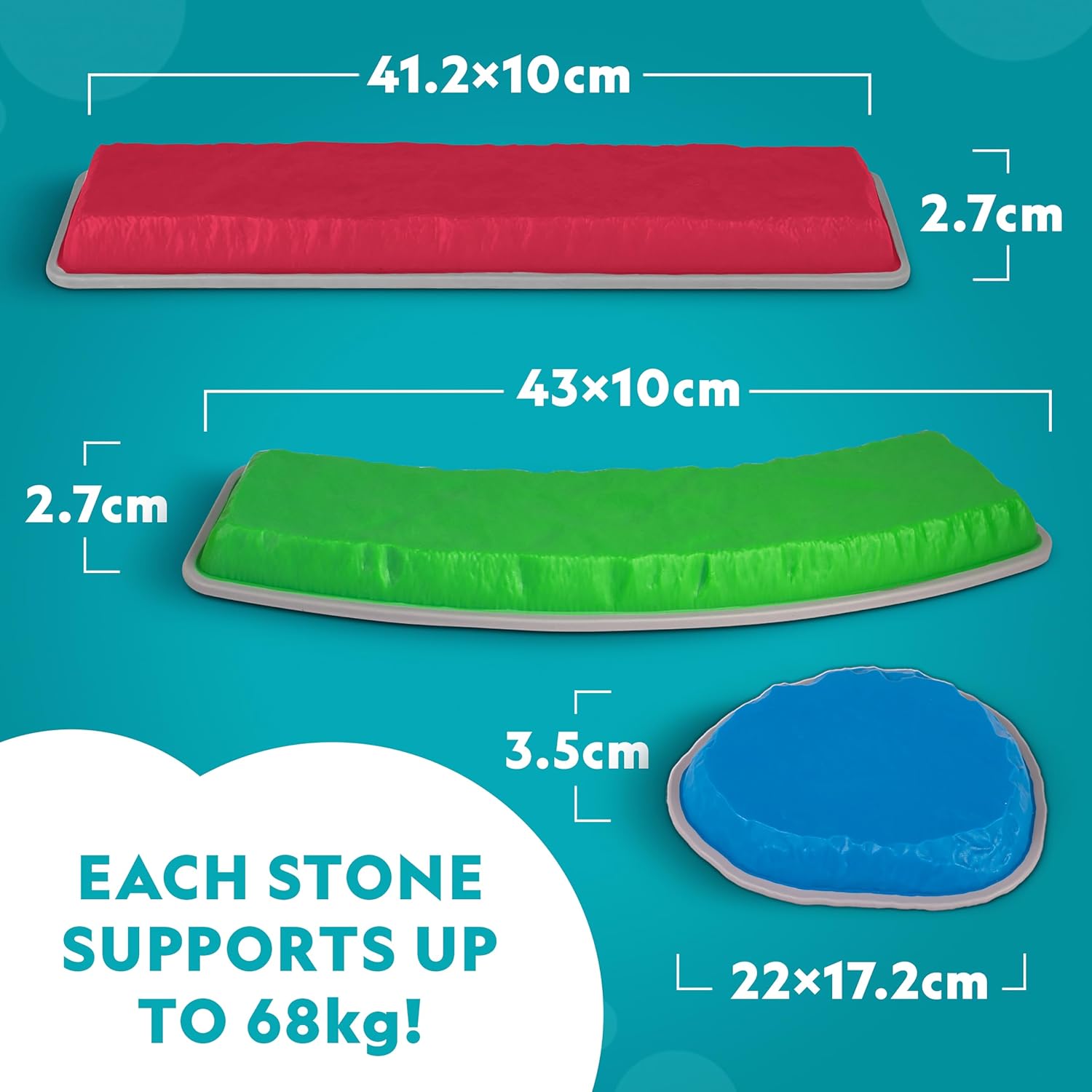 Detalle de National Geographic Kids Stepping Stones & Balance Beams – 12-Piece Obstacle Course for Ages 3+