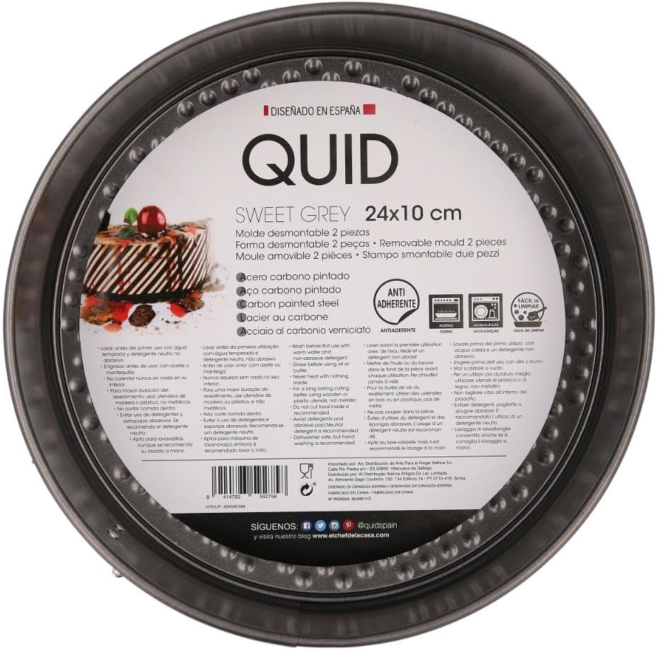 Detalle de Quid Sweet Grey Molde Desmontable 24x10cm, Antiadherente