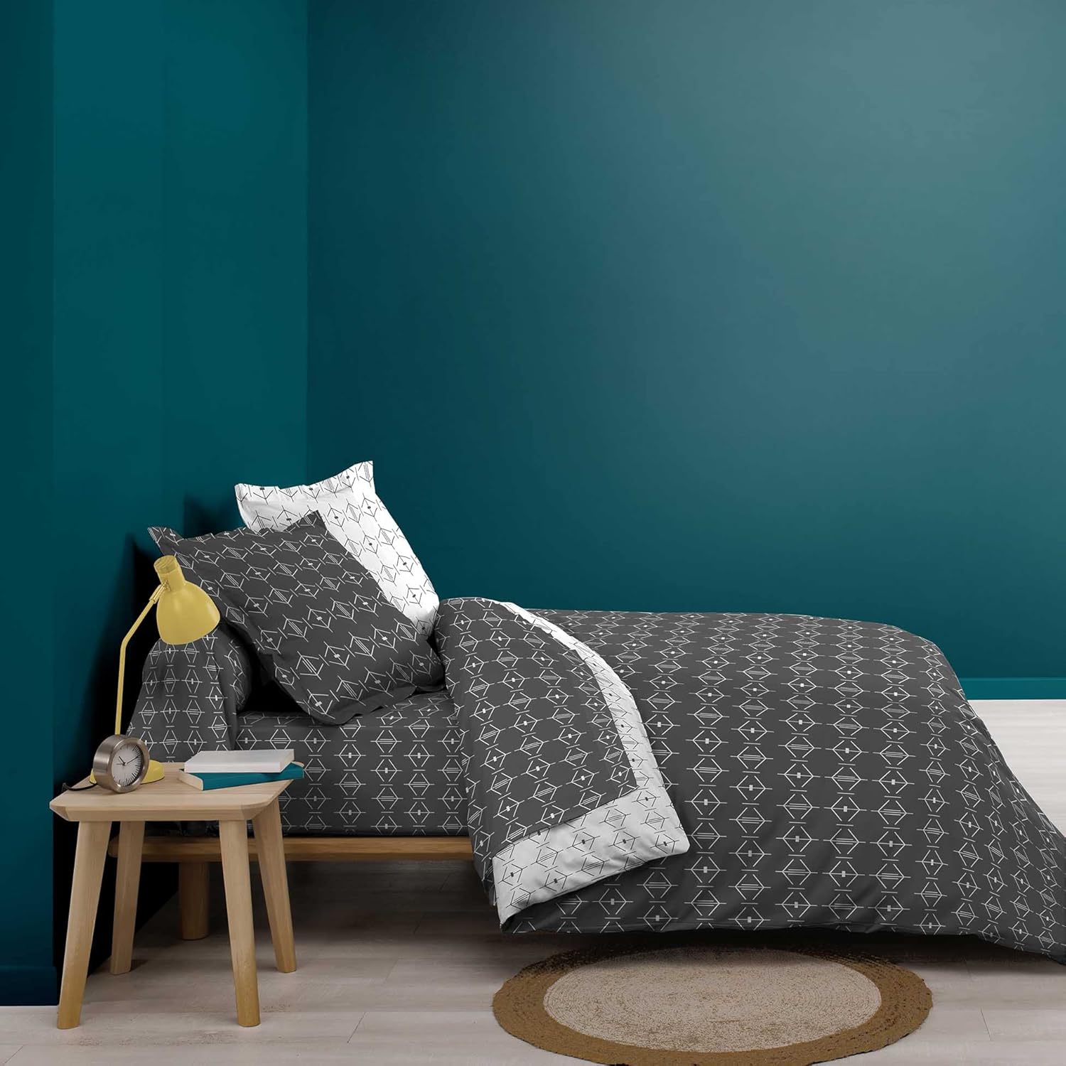 Detalle 2 de Drap Housse Aristide Anthracite 140 x 190 cm — douceur naturelle et confort durable