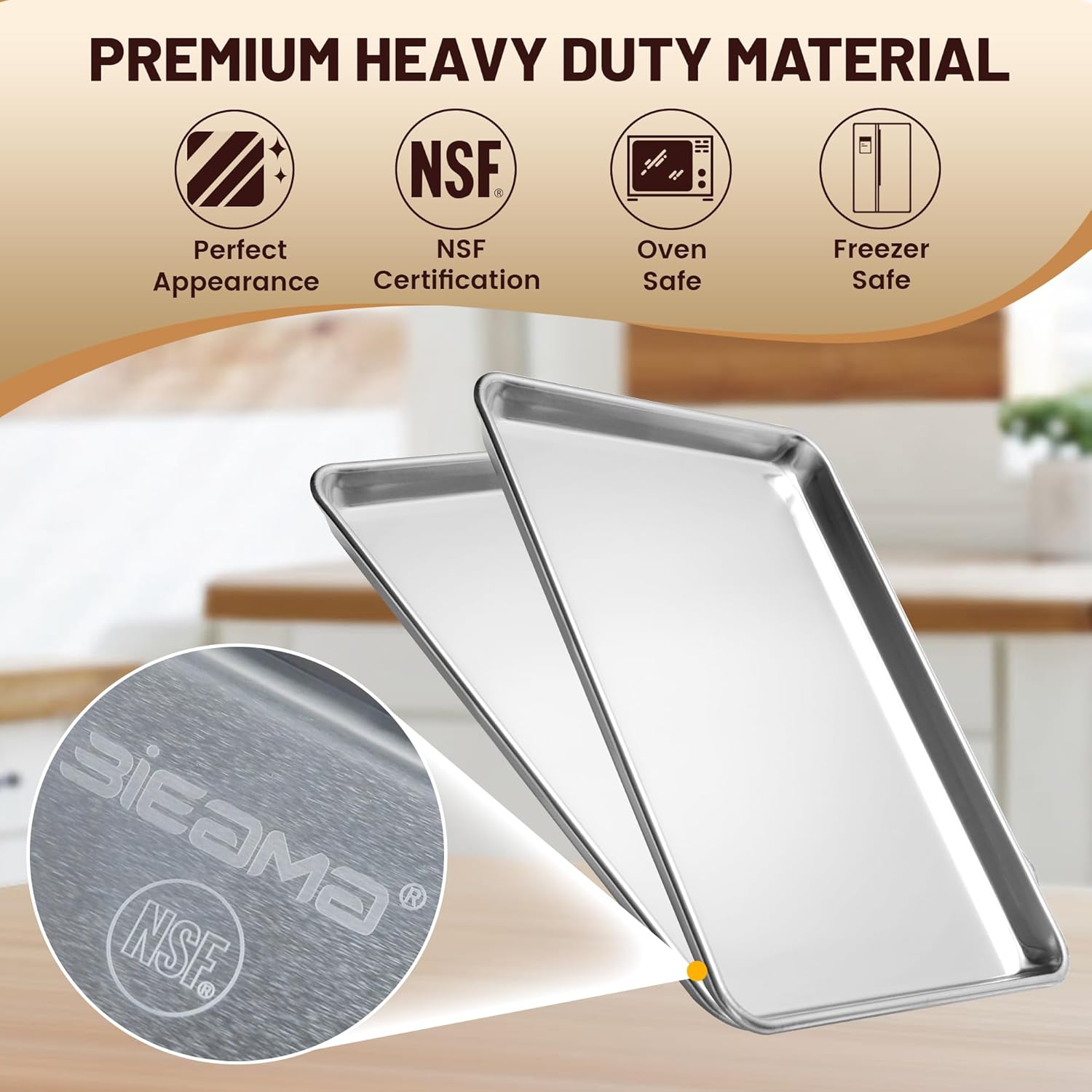 Thumbnail 2 de BIEAMA 12 Pack 18" x 13" Half Size Baking Sheets