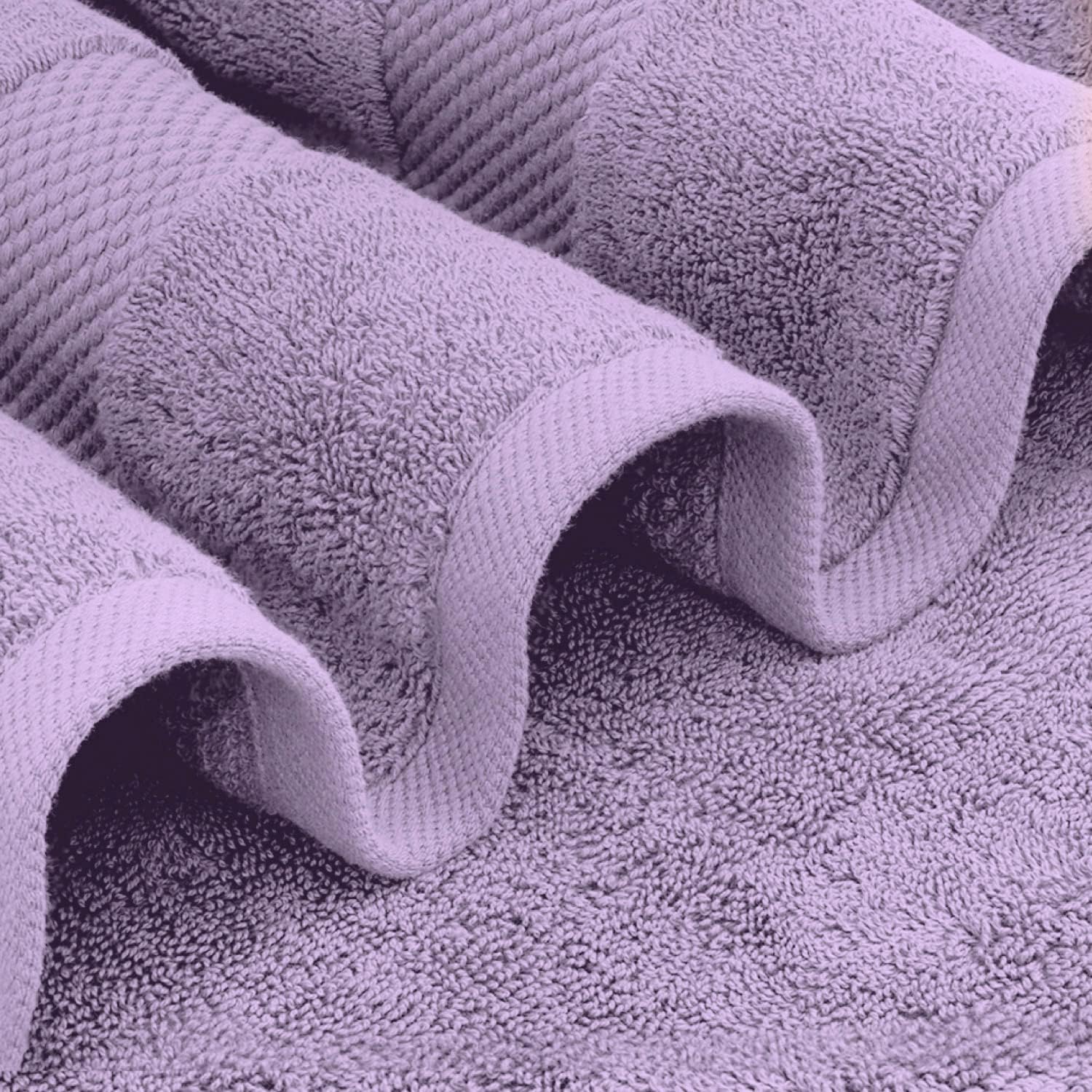 Detalle de White Classic Bath Towel Set, Lavender