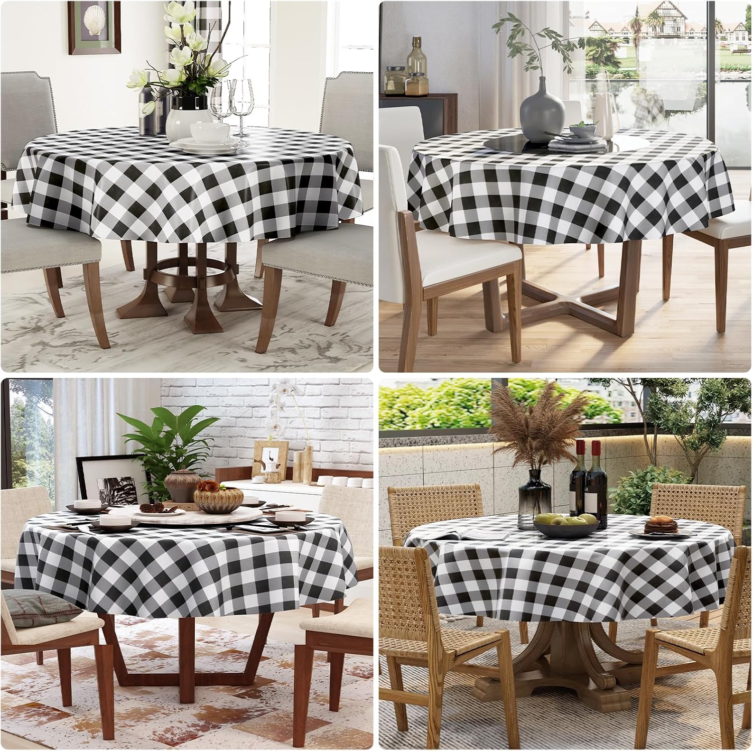 Thumbnail 6 de misaya Round Vinyl Tablecloth 60-inch