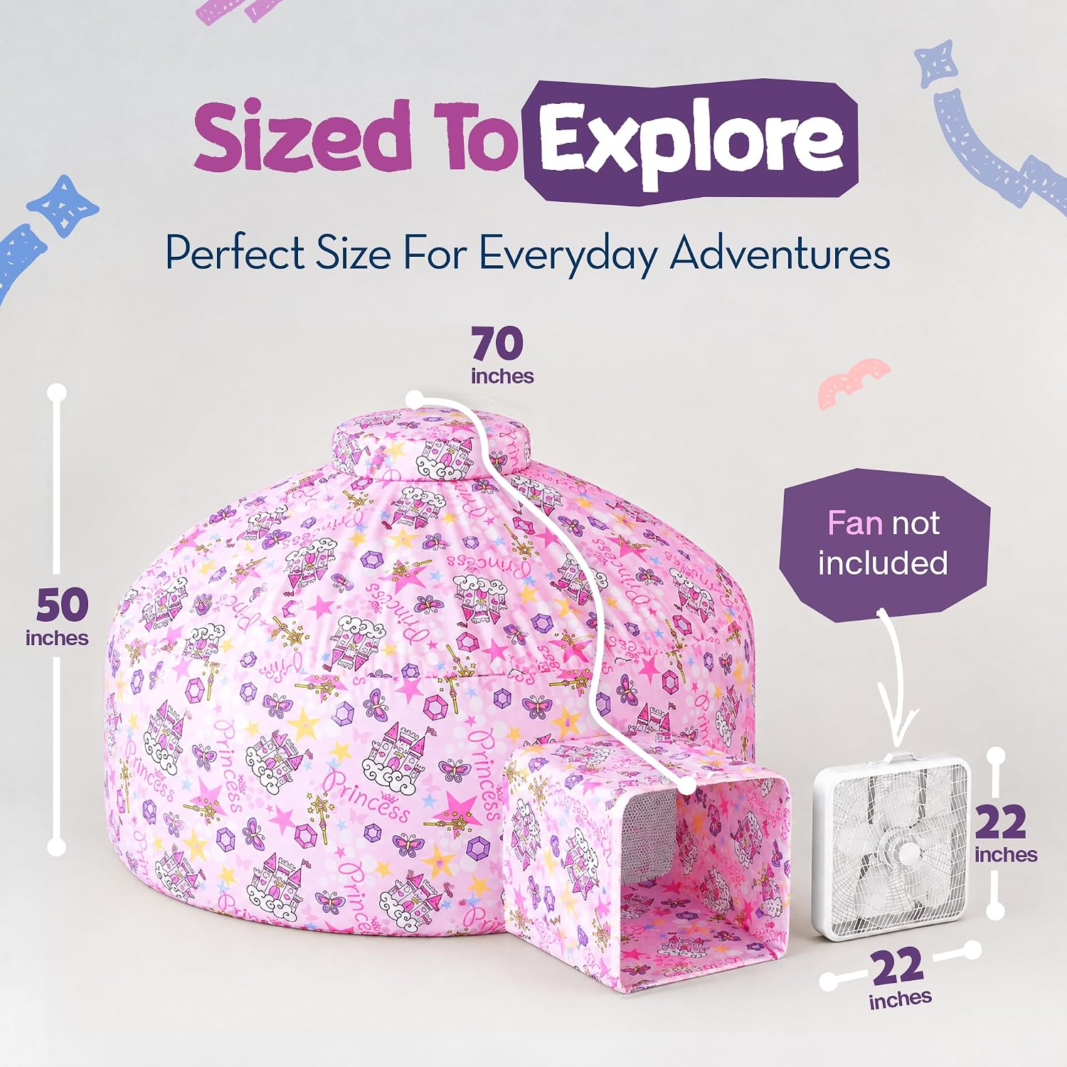 Thumbnail 1 de Skywin SW-236-ATPNF Princess Fort Indoor Play Tent, 77 x 50 in