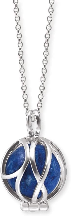 Detalle 2 de Engelsrufer Damen Halskette aus Sterling Silber mit Kraftstein Kugel Anhänger – verstellbar, nickelfrei