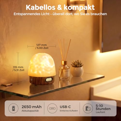 Thumbnail 6 de UPXNBOR Sternenhimmel Projektor Nachtlicht mit Bluetooth-Lautsprecher – 16 Farben, Ocean-Wave-Modus, IP54