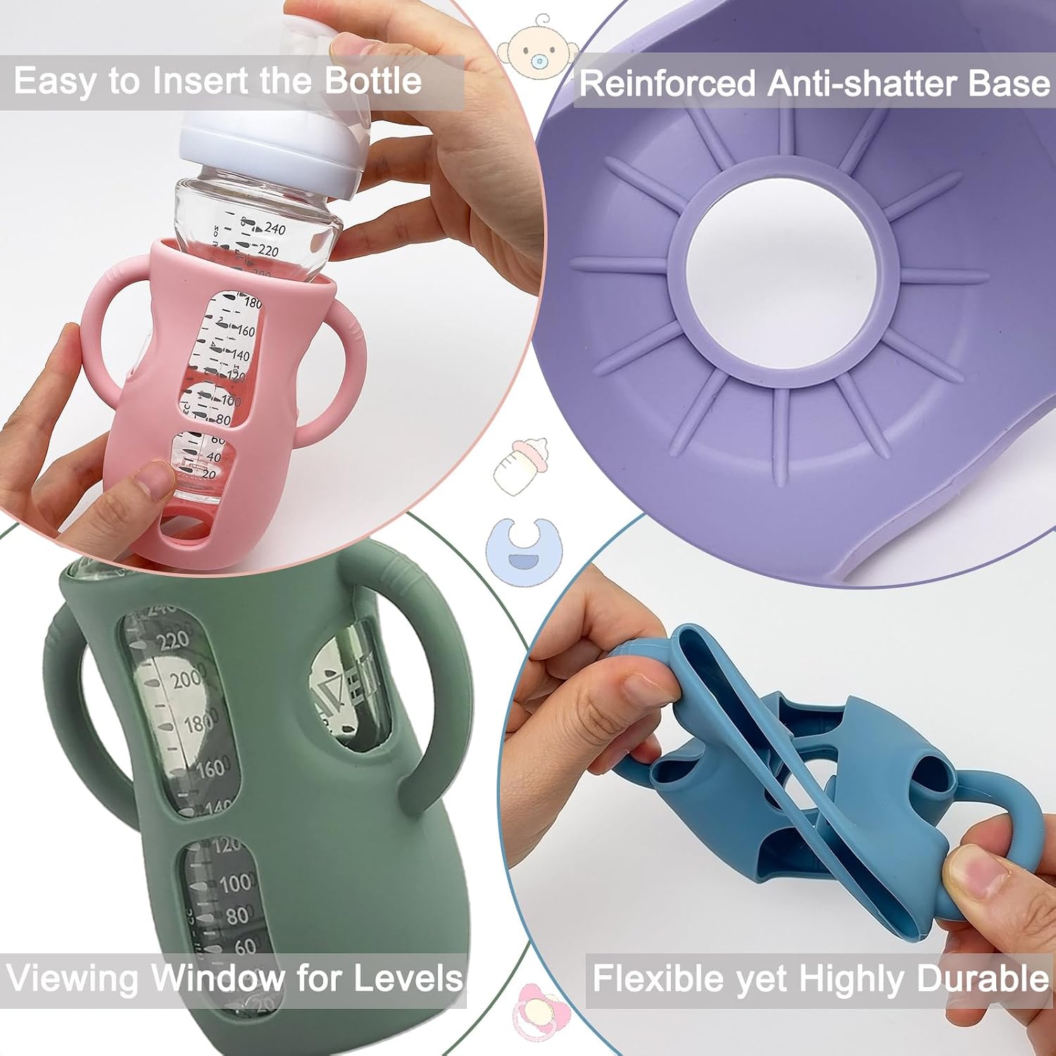 Detalle 2 de Silicone Baby Bottle Sleeves, 8 oz