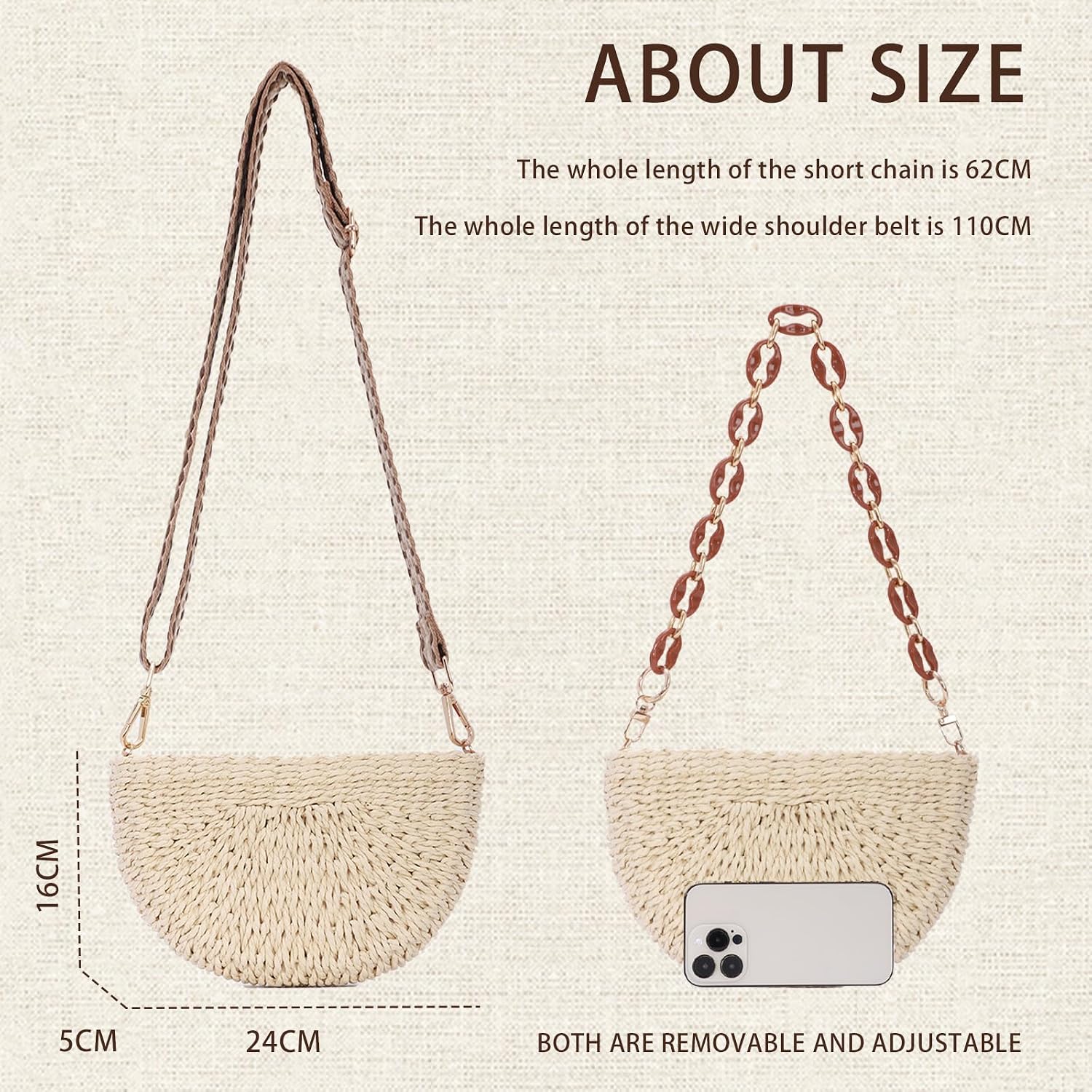 Detalle 1 de Fecialy Handmade Straw Crossbody Bag