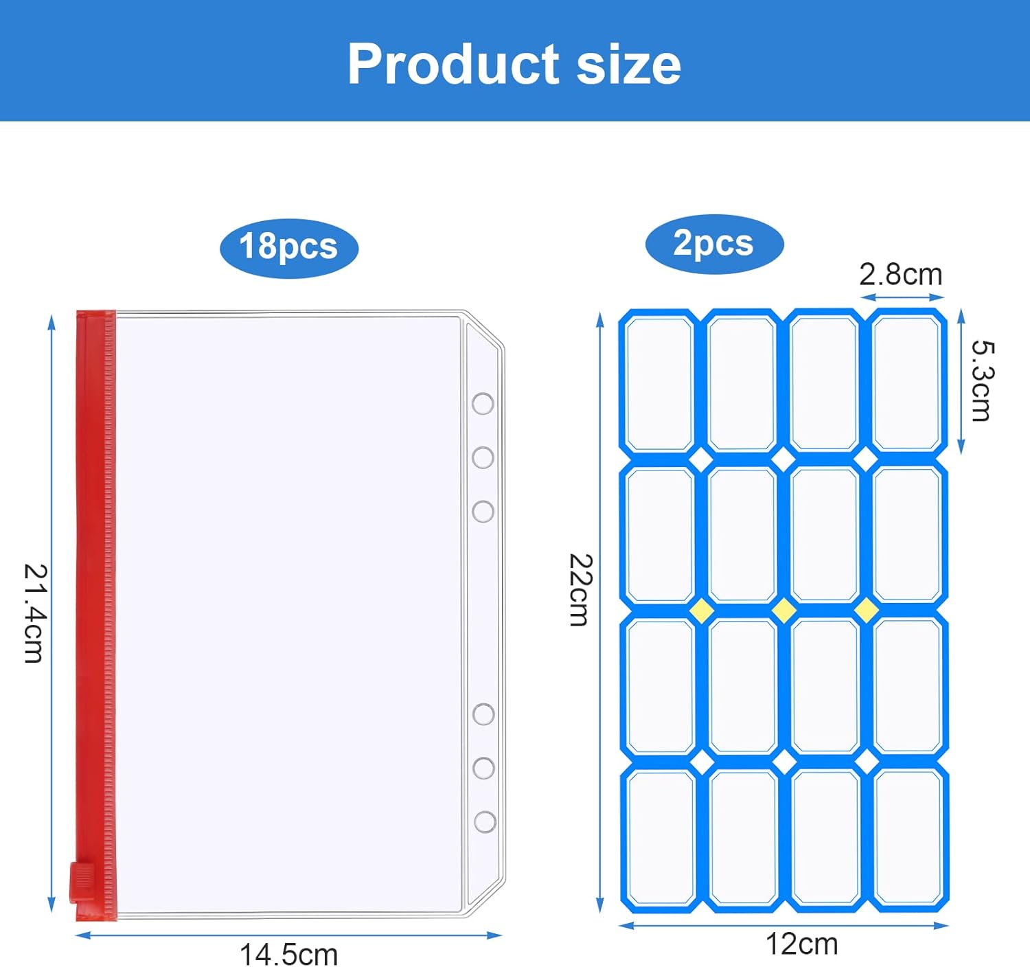 Thumbnail 1 de Vicloon Pochettes Classeur A5 18 pièces 🗂️