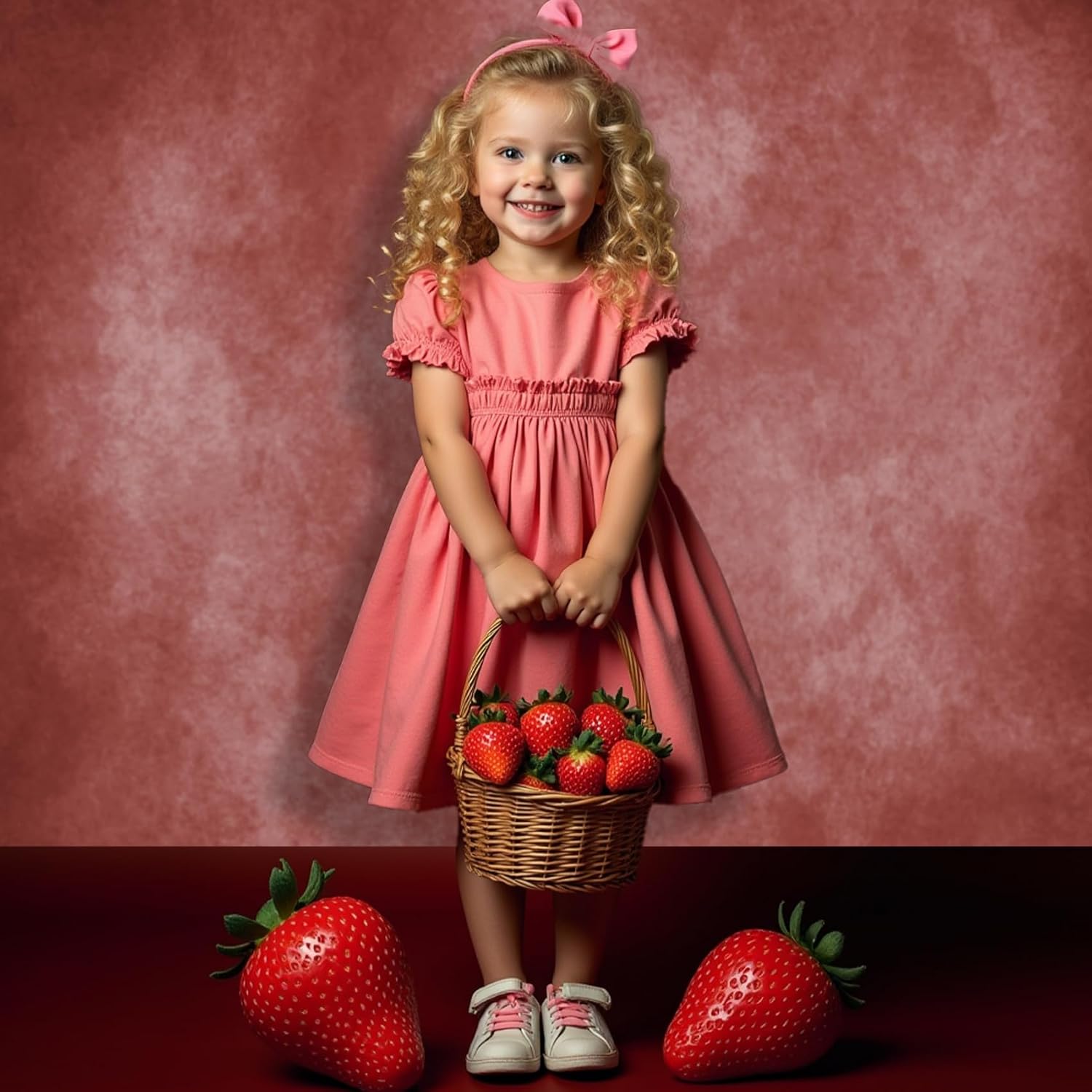 Thumbnail 4 de Kate Backdrops 1.5x2.2m Classic Red Texture Christmas Backdrop for Portraits