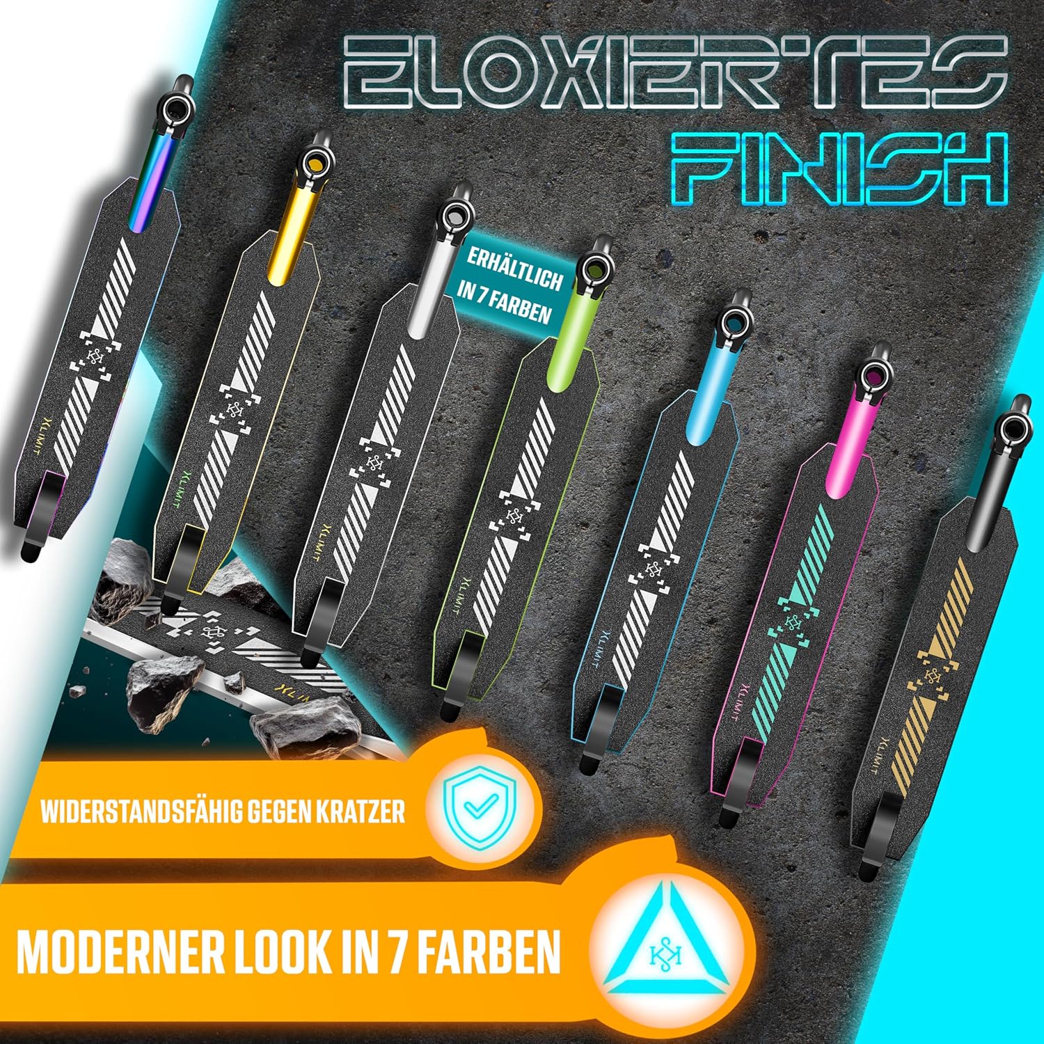 Detalle 2 de KESSER® Stunt Scooter X-Limit-Pro 360° Lenkung – ABEC 9, 110mm PU-Räder, Ständer