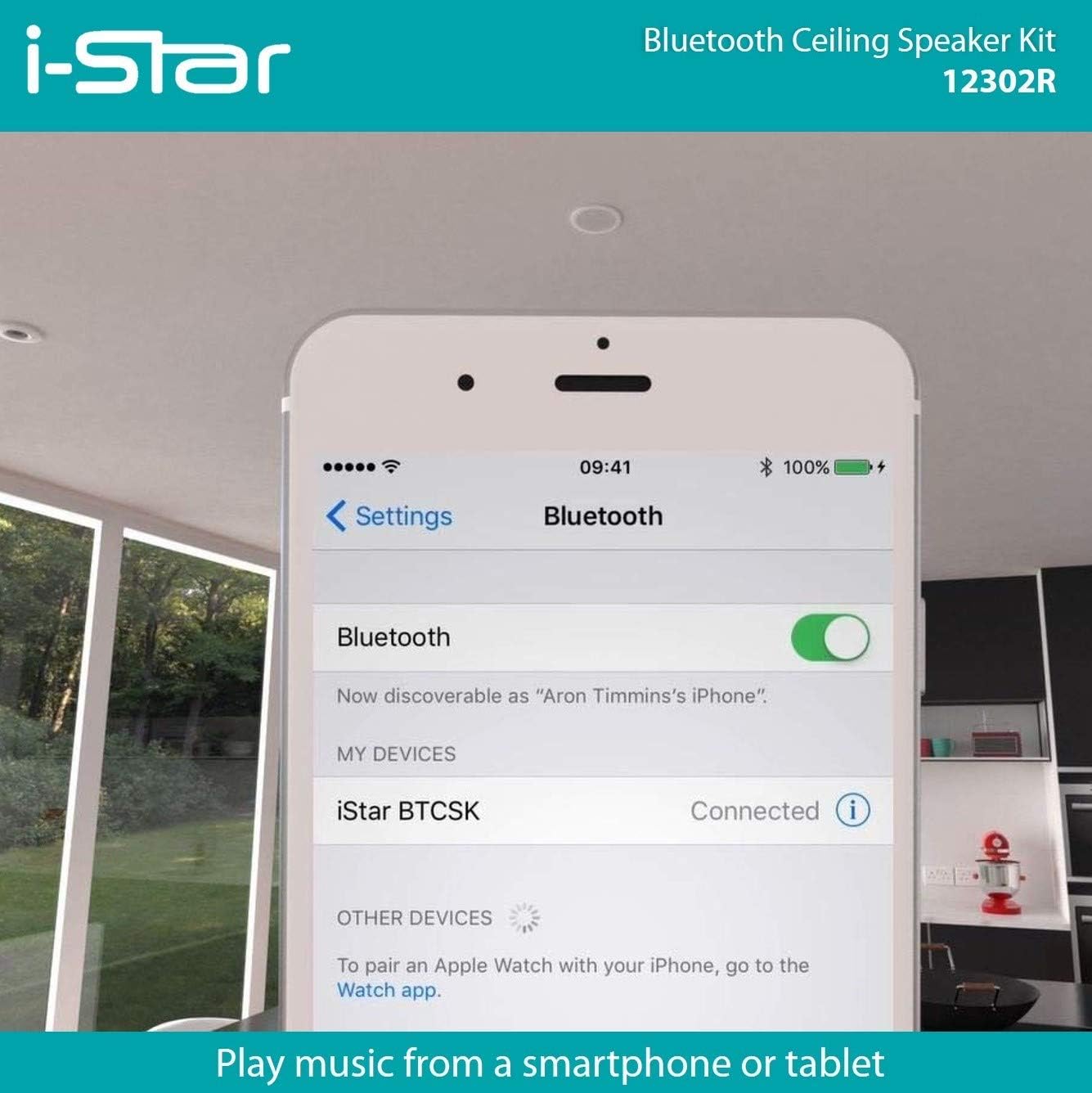 Thumbnail 1 de Ceiling Bluetooth Speakers Complete Kit with Easy Install Bluetooth Module (White)