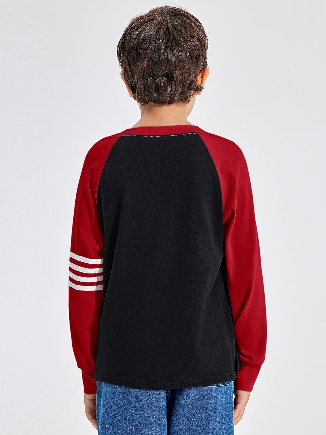 Detalle 2 de Haloumoning T-shirt voor jongens met lange mouwen, colorblock en ronde hals