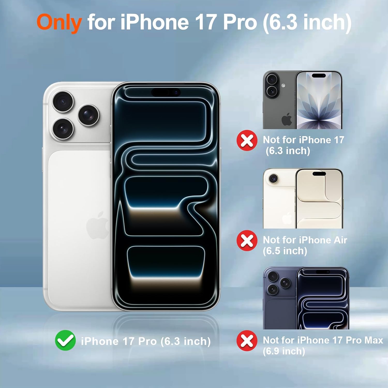 Detalle de SUPFINE Magnetic Case for iPhone 17 Pro (6.3") with MagSafe, Full Camera Protection & Screen Protector