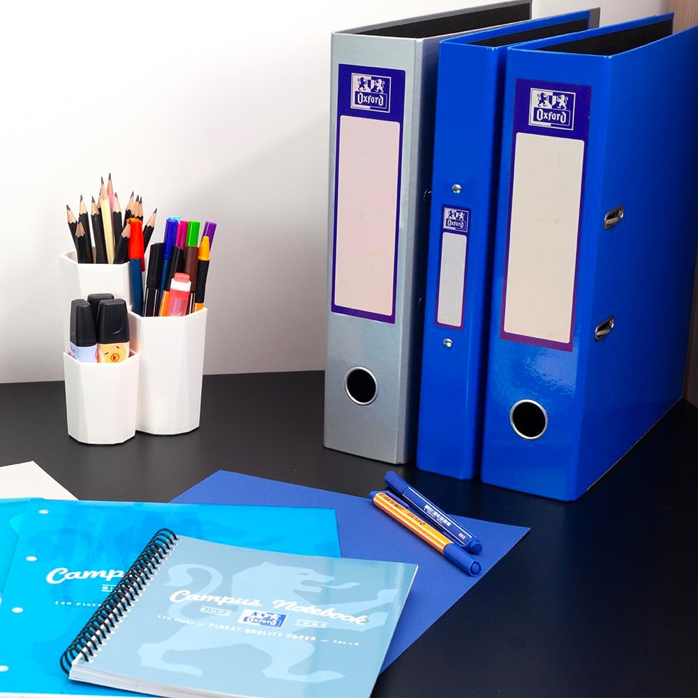 Detalle de Oxford Premium A4 Ring Binder, Blue Single Folder (25mm) with Laminated Paper on Board