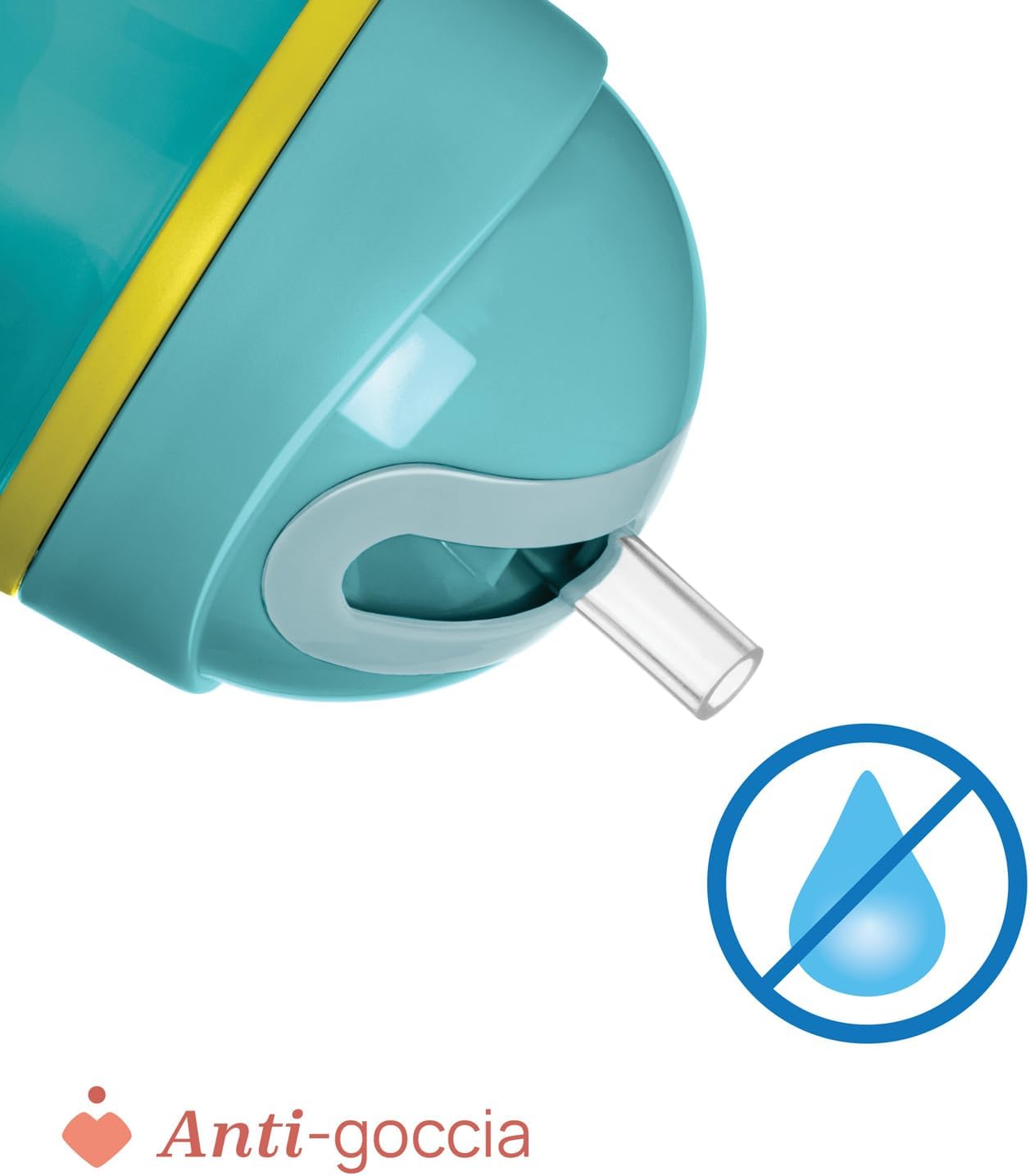 Detalle de Chicco Sport Cup Bicchiere Antigoccia in Silicone per Bambini 14+ Mesi, 266 ml – Tazza termica con Cannuccia Flessibile, Azzurro